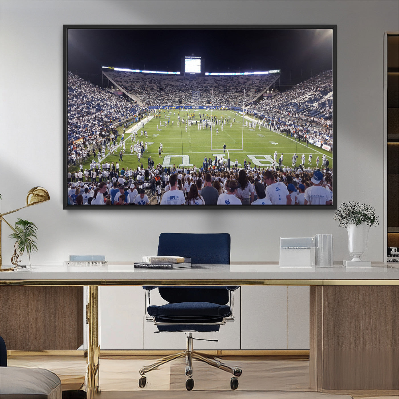 MGV-FC-36X24 - Brigham Young University Cougars Football Print Canvas - Provo LaVell Edwards Stadium Wall Art