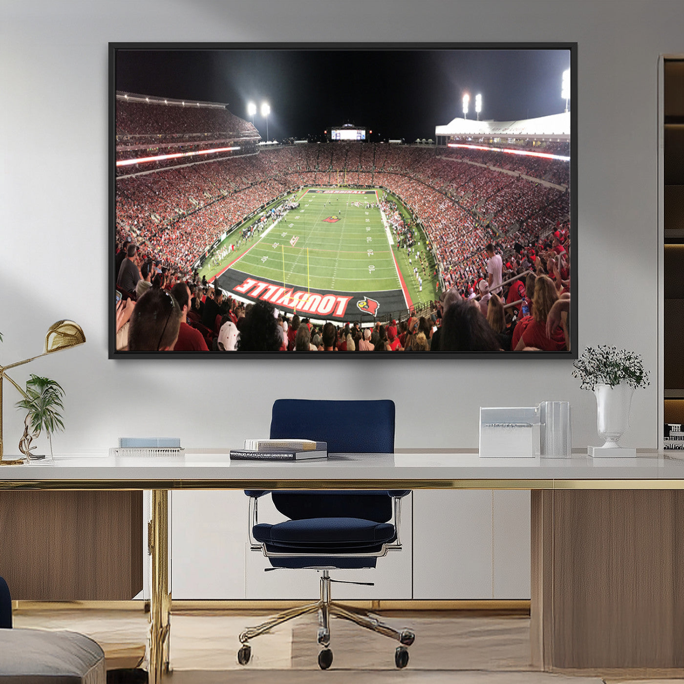 MGV-FC-36X24 - University of Louisville Cardinals Football Team Print - Louisville Cardinal Stadium Wall Art Canvas