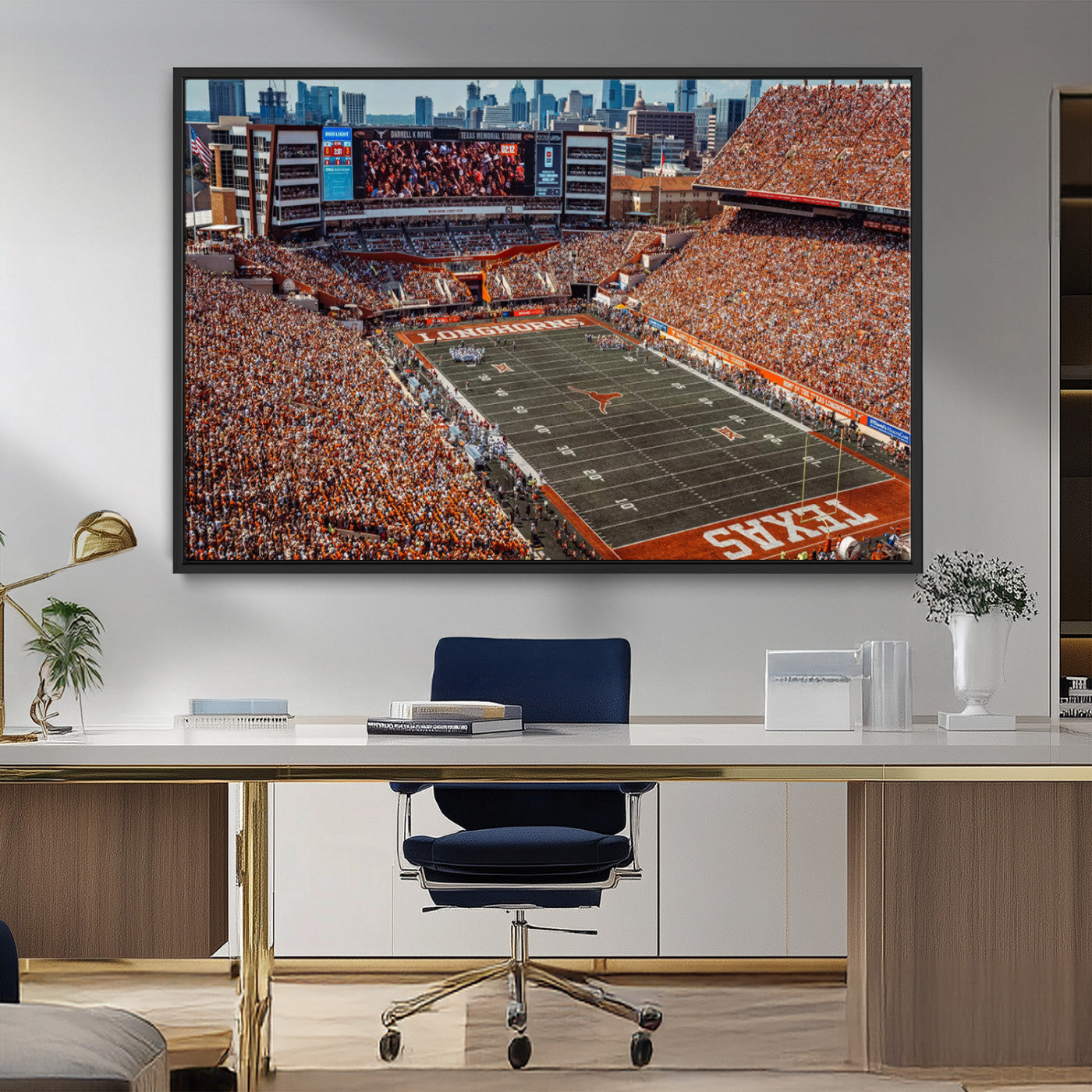 MGV-FC-36X24 - University of Texas Longhorns Football Team Print - Austin Darrell K Royal-Texas Memorial Stadium