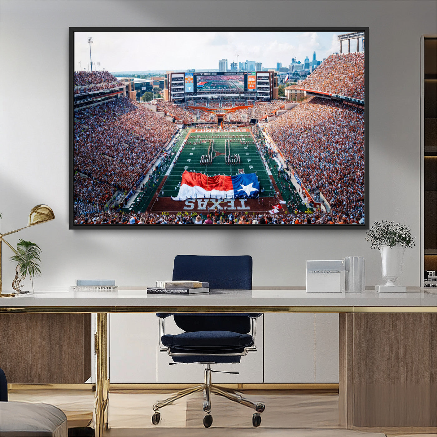 MGV-FC-36X24 - University of Texas Longhorns Football Team Canvas Print - Austin Darrell K Royal-Texas Memorial