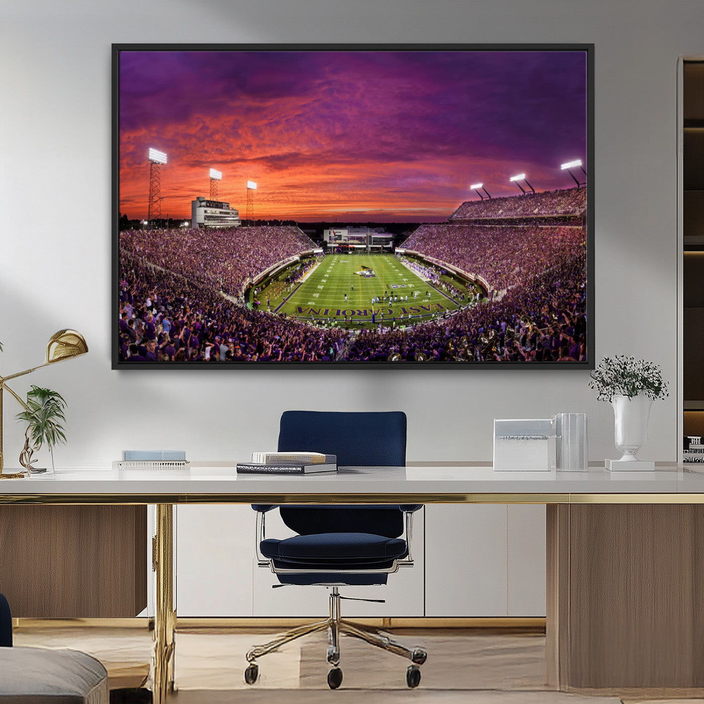 MGV-FC-36X24 - East Carolina University Pirates Football Print Canvas- Greenville Dowdy-Ficklen Stadium Wall Art