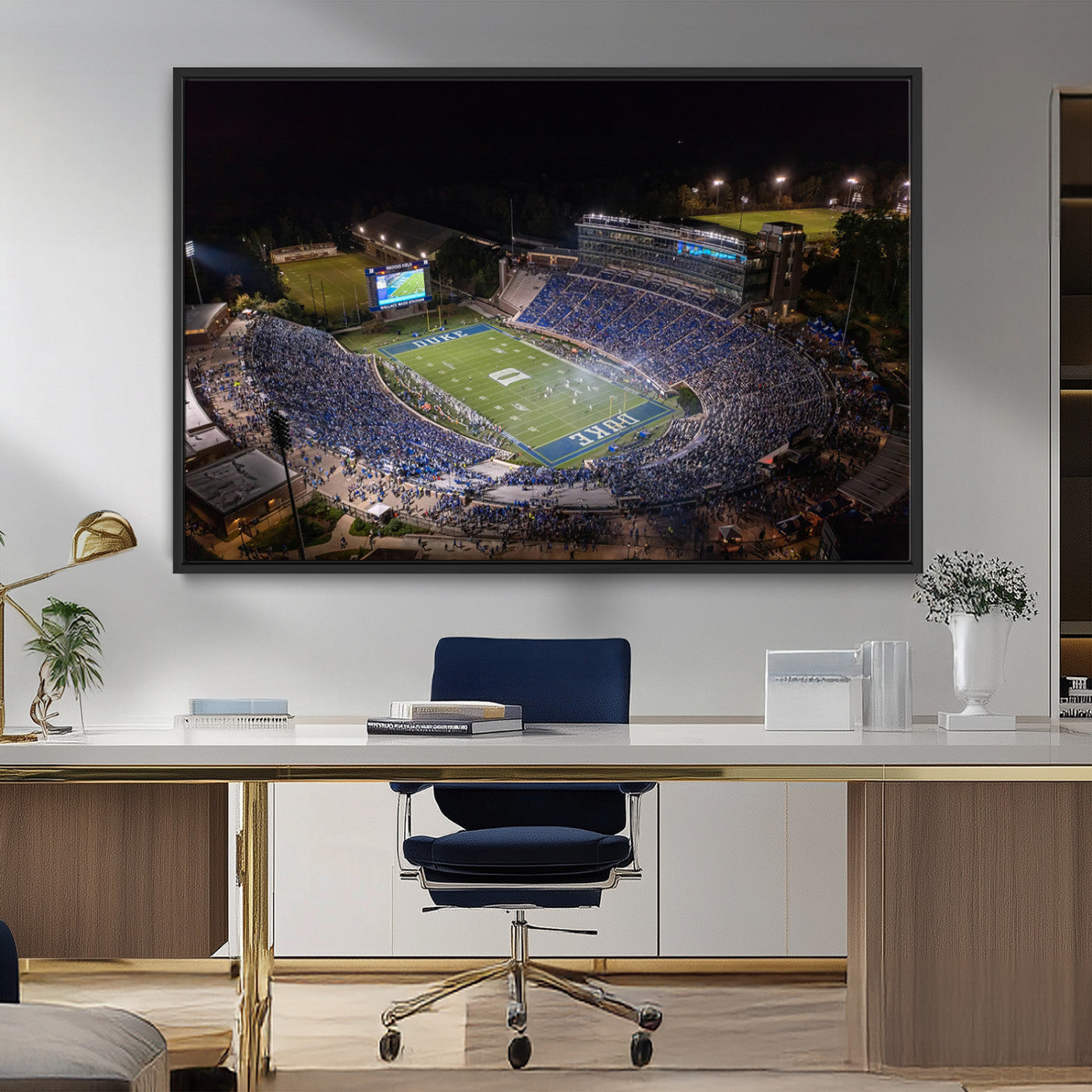 MGV-FC-36X24 - Duke University Blue Devils Football Print Canvas - Durham Wallace Wade Stadium Wall Art Canvas