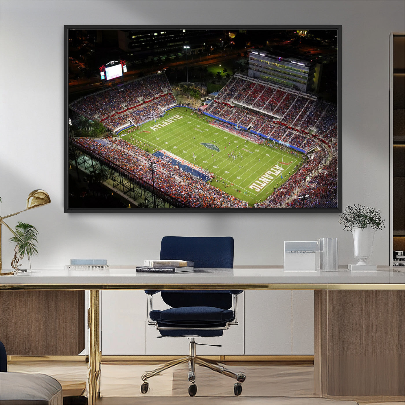MGV-FC-36X24 - Florida Atlantic University Owls Canvas Print, Football Team Print - Boca Raton FAU Stadium Wall Art