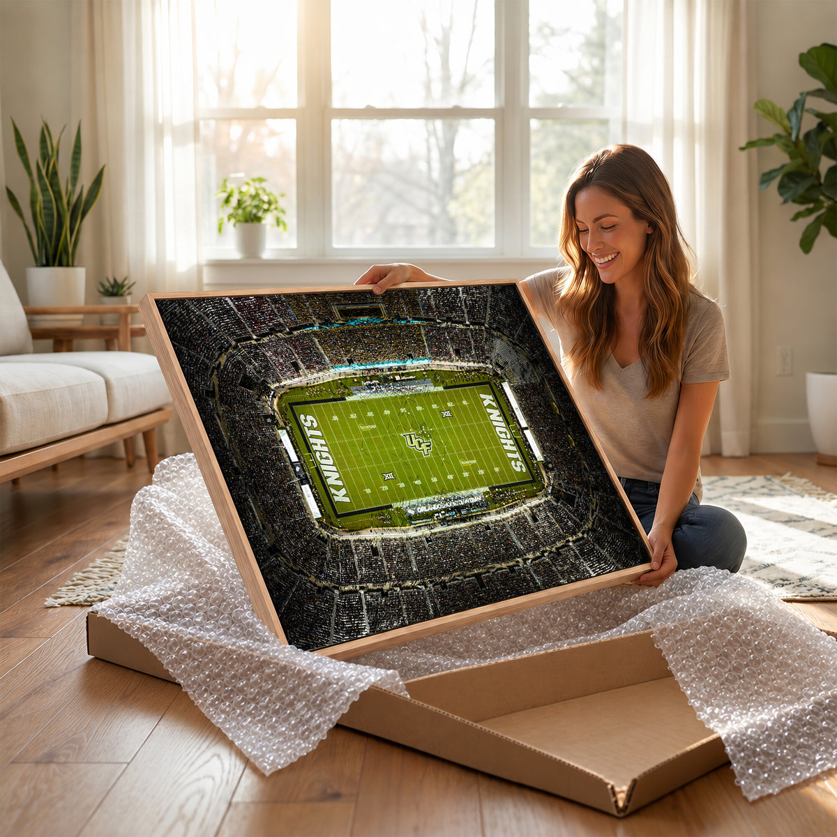 58050-MGV-CV-36X24 - UCF Knights Football Team Print - Orlando FBC Mortgage Stadium Wall Art, UCF Knights Canvas Print