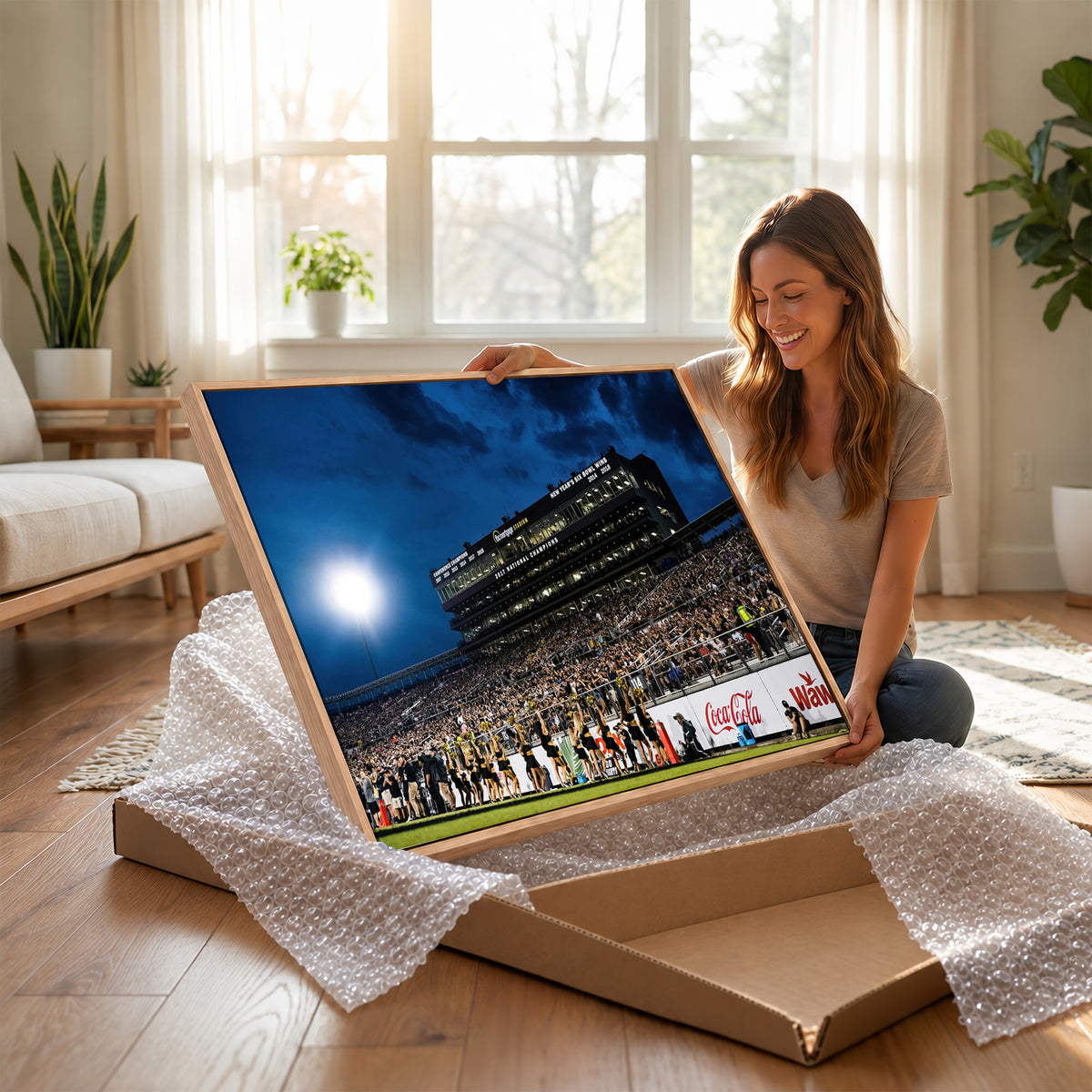 40217-MGV-CV-36X24 - UCF Knights Football Team Print - Orlando FBC Mortgage Stadium Wall Art Canvas Print