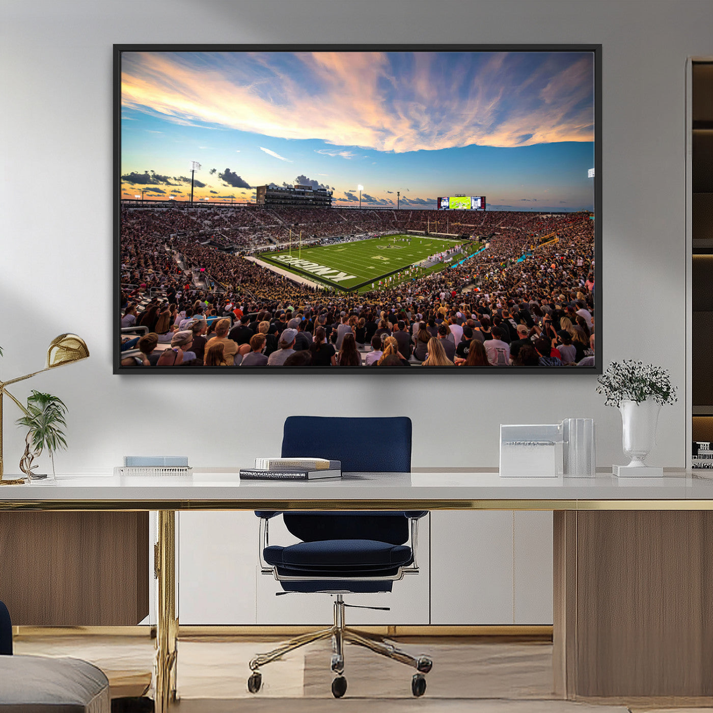 MGV-FC-36X24 - UCF Knights Football Team Print - Orlando FBC Mortgage Stadium Wall Art Canvas Print
