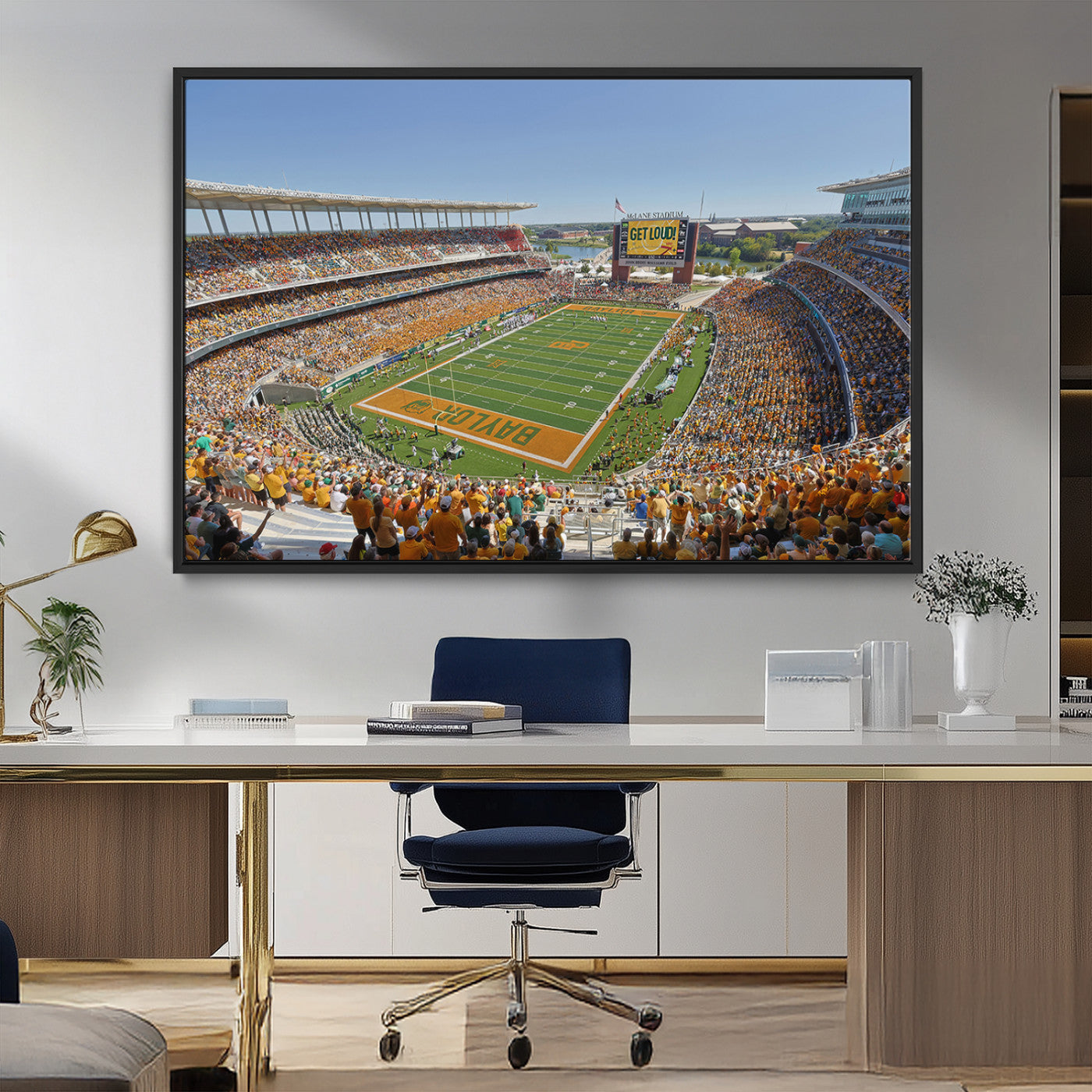 MGV-FC-36X24 - Baylor University Bears Football Team Print - Waco McLane Stadium Wall Art Canvas Print