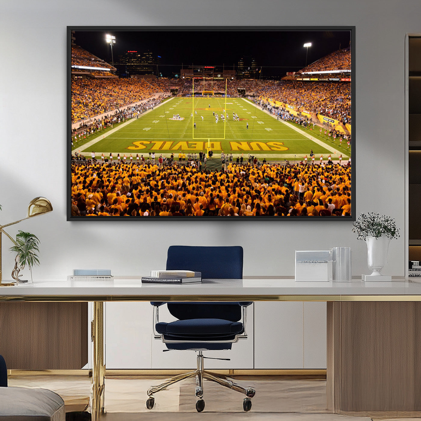 MGV-FC-36X24 - ASU Sun Devils Football Team Print - Phoenix Mountain America Stadium Wall Art Canvas Print