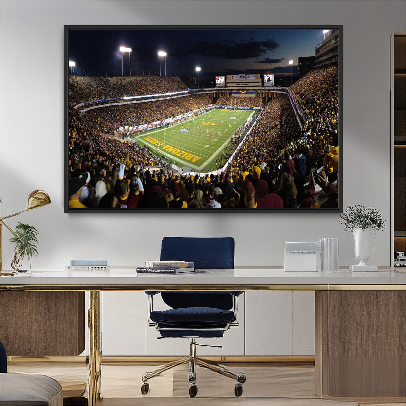 MGV-FC-36X24 - ASU Sun Devils Football Team Print Canvas - Phoenix Mountain America Stadium Wall Art Canvas Print