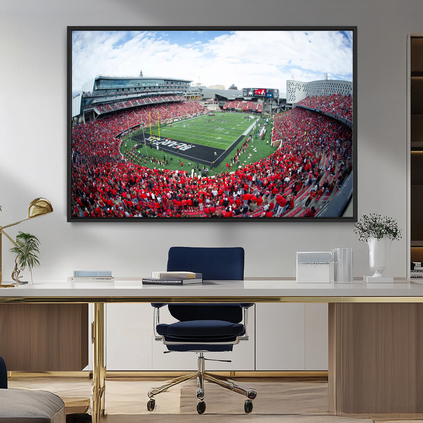 MGV-FC-36X24 - Cincinnati Bearcats Football Team Print - Nippert Stadium Wall Art Canvas Print