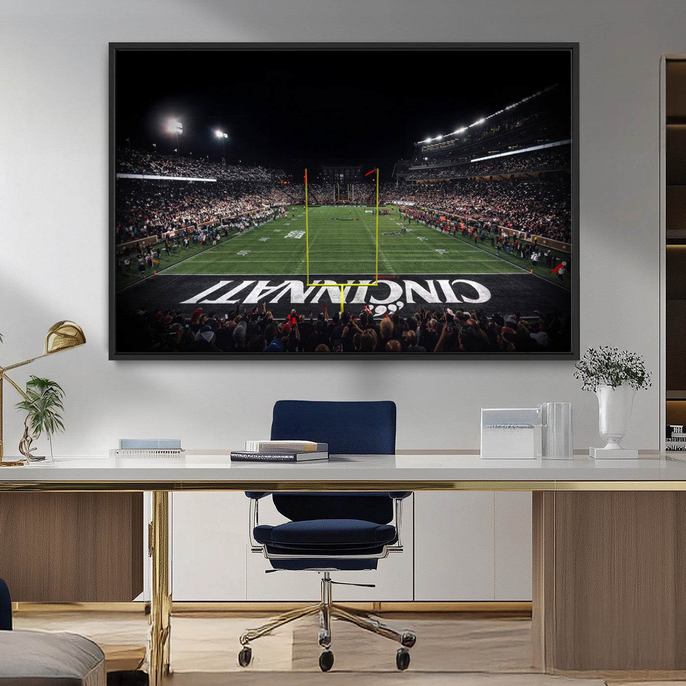 MGV-FC-36X24 - Cincinnati Bearcats Football Team Print - Nippert Stadium Wall Art Canvas Print