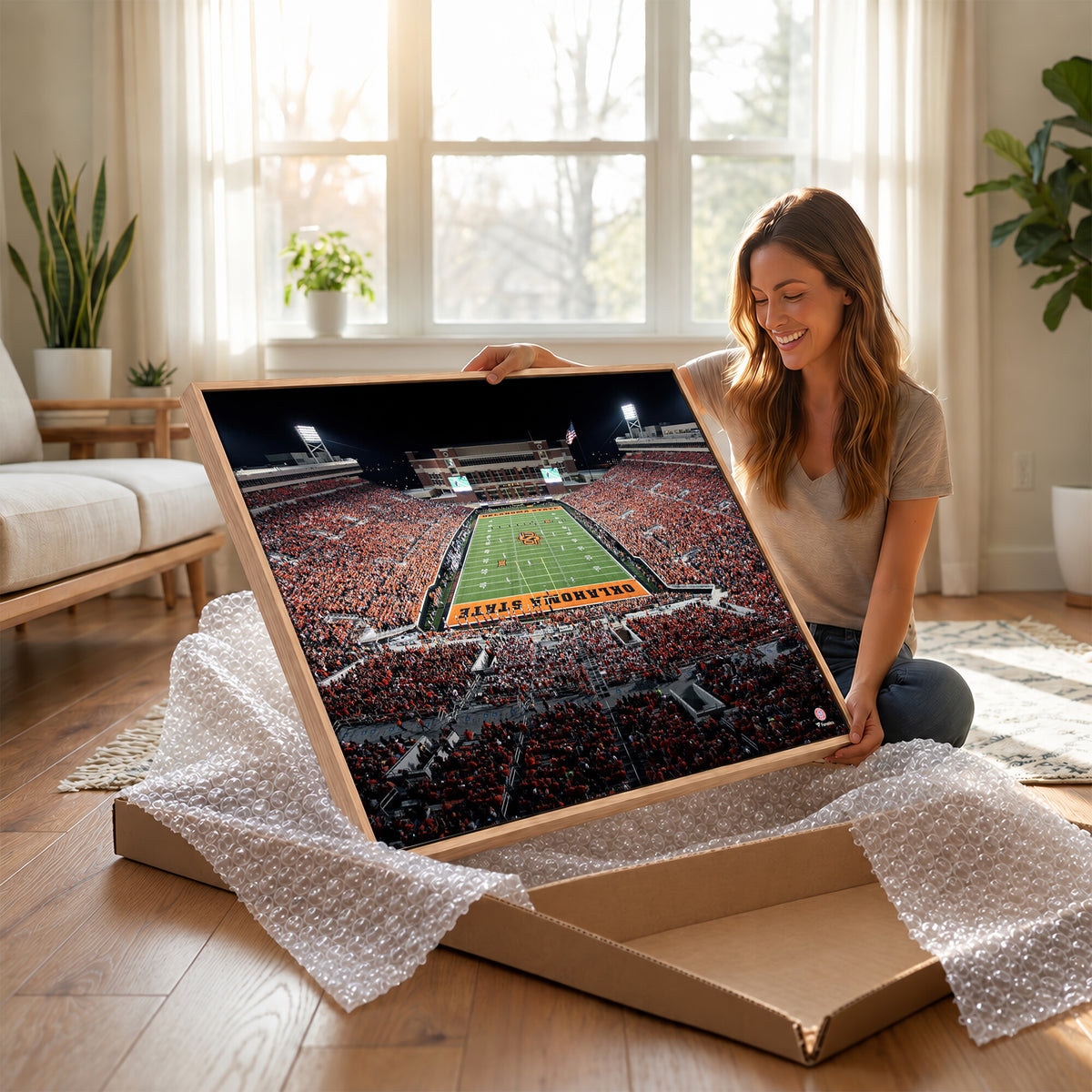 81675-MGV-CV-36X24 - Boone Pickens Stadium Wall Art Oklahoma State Cowboys Print
