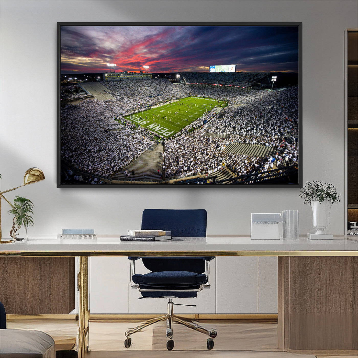 MGV-FC-36X24 - Penn State Nittany Lions Football Team Print - University Park Beaver Stadium Art Canvas Print
