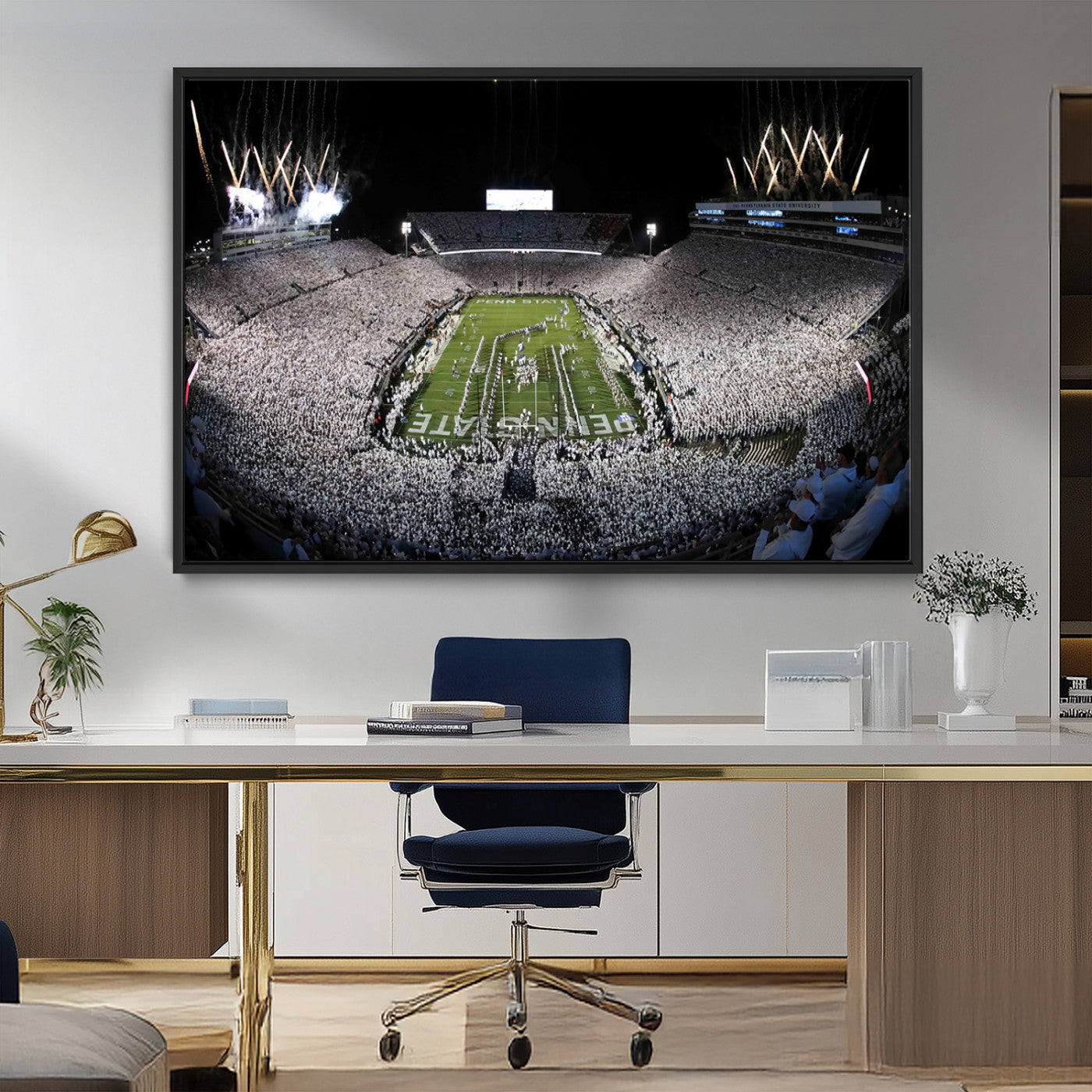 84537-MGV-FC-36X24_Black-Penn State Beaver Stadium Canvas Wall Art - Nittany Lions Football Print