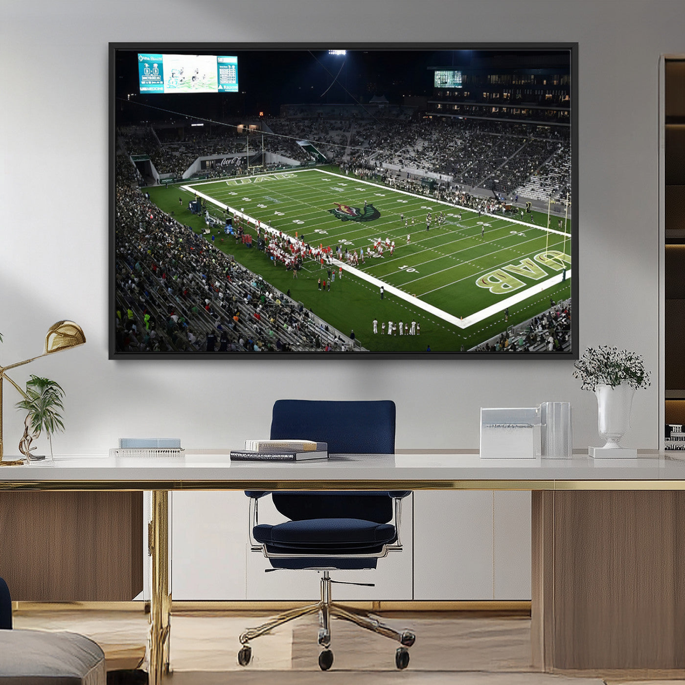 MGV-FC-36X24 - UAB Blazers Football Team Print - Birmingham Protective Stadium Wall Art Canvas Print