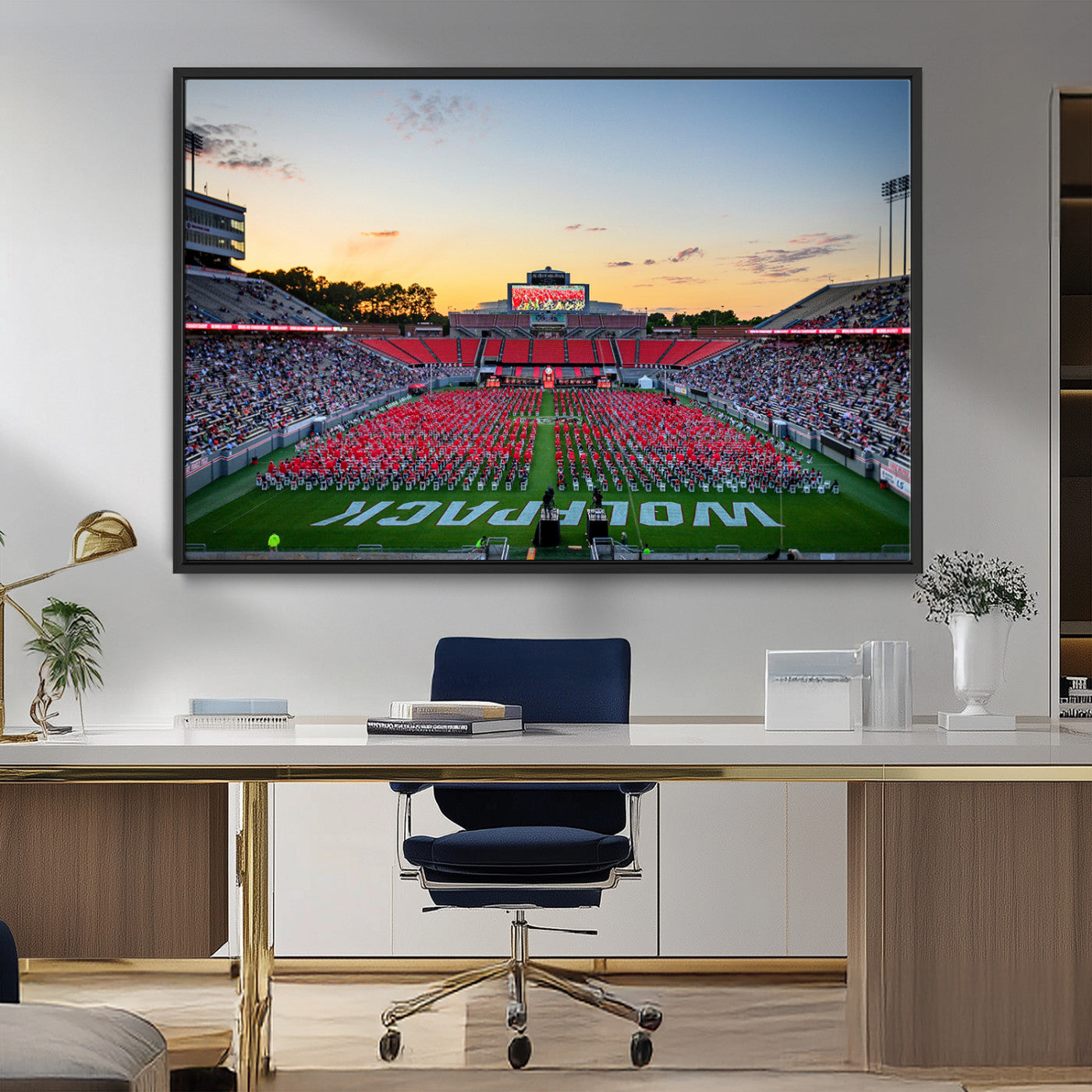 MGV-FC-36X24 - NC State Wolfpack Football Team Print Wall Art - Raleigh Carter-Finley Stadium Wall Art Canvas Print