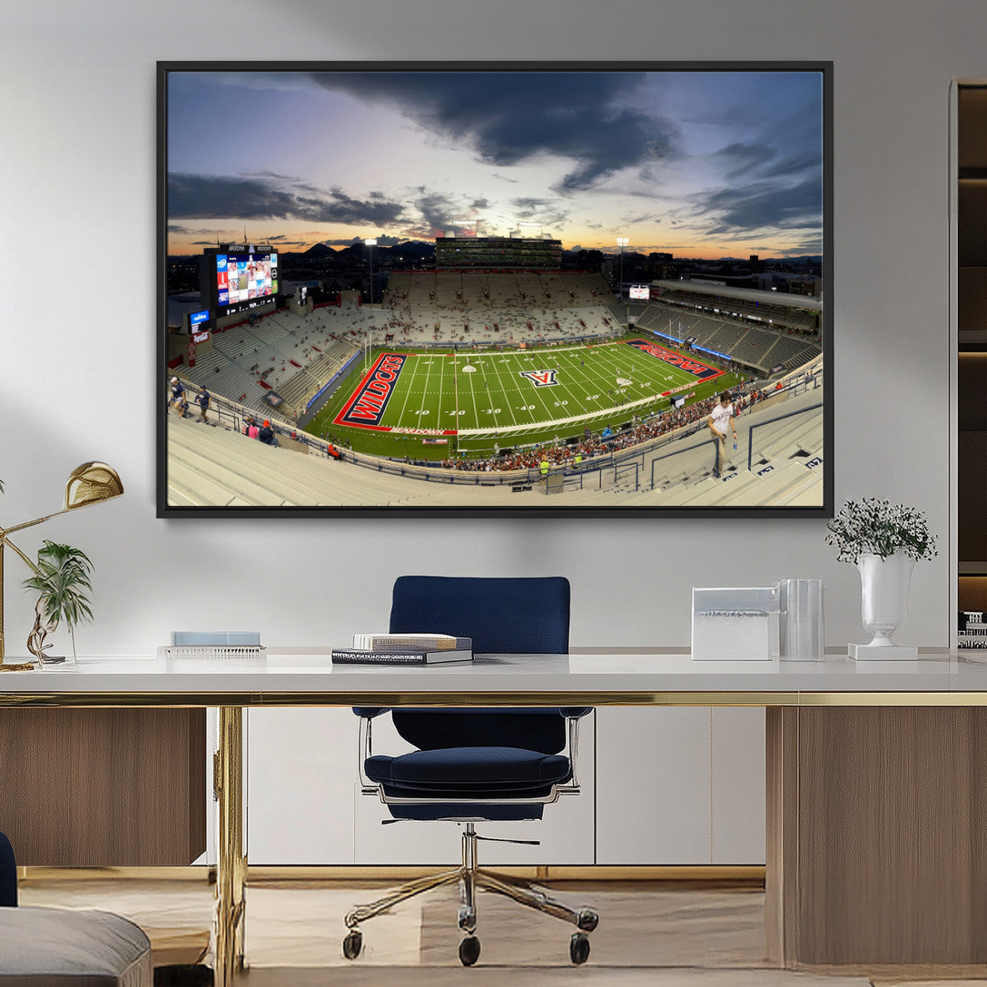 MGV-FC-36X24 - Arizona Wildcats Football Team Print - Tucson Arizona Stadium Wall Art Canvas Print