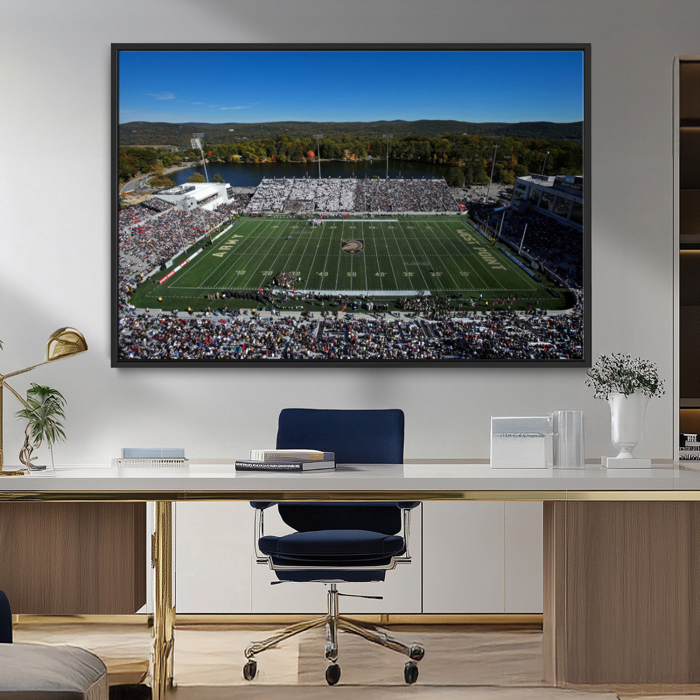 MGV-FC-36X24 - Army Black Knights Football Team Print - West Point Michie Stadium Wall Art Canvas Print