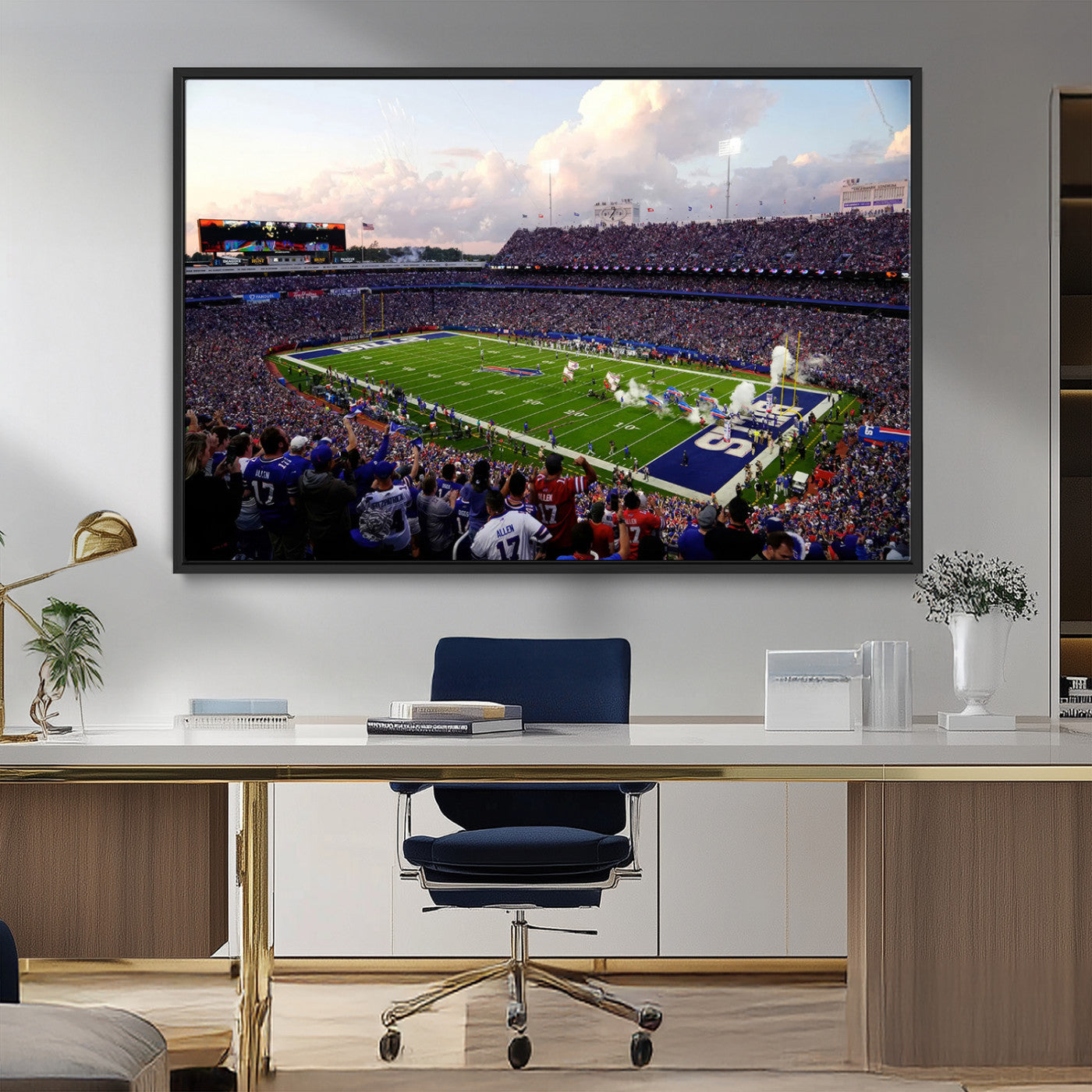 MGV-FC-36X24 - Buffalo Bills Football Team Print - Buffalo Highmark Stadium Wall Art Canvas Print