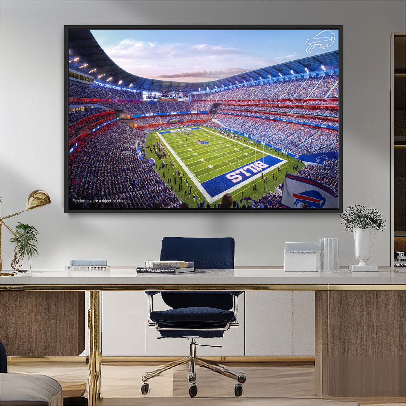 MGV-FC-36X24 - Buffalo Bills Football Team Print Canvas - Buffalo Highmark Stadium Wall Art Canvas Print
