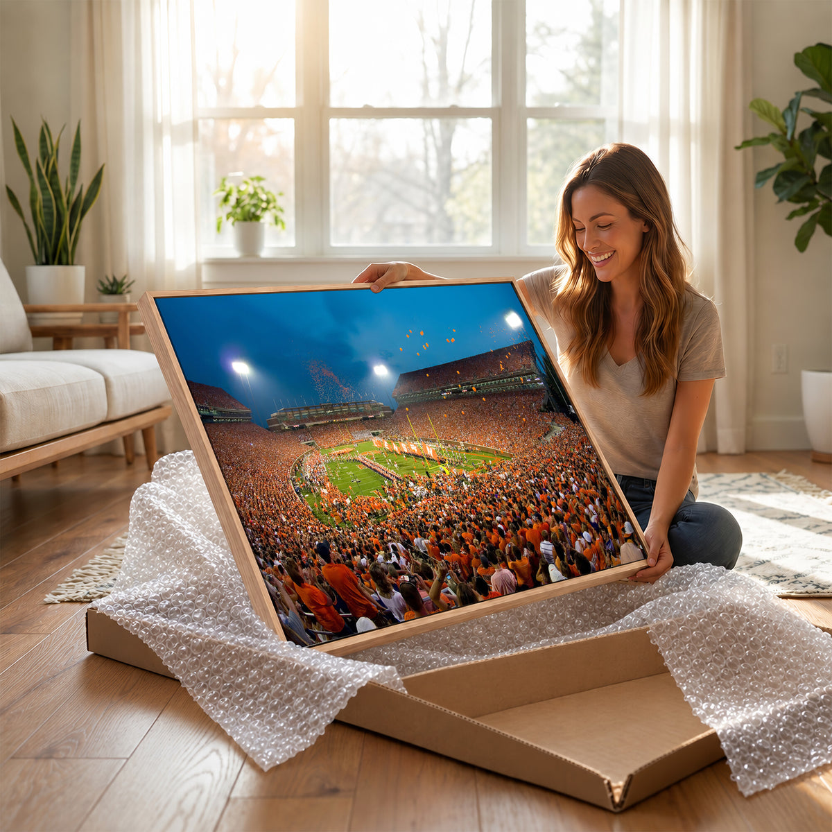 26196-MGV-CV-36X24 - Clemson University Tigers Football Team Print, Clemson