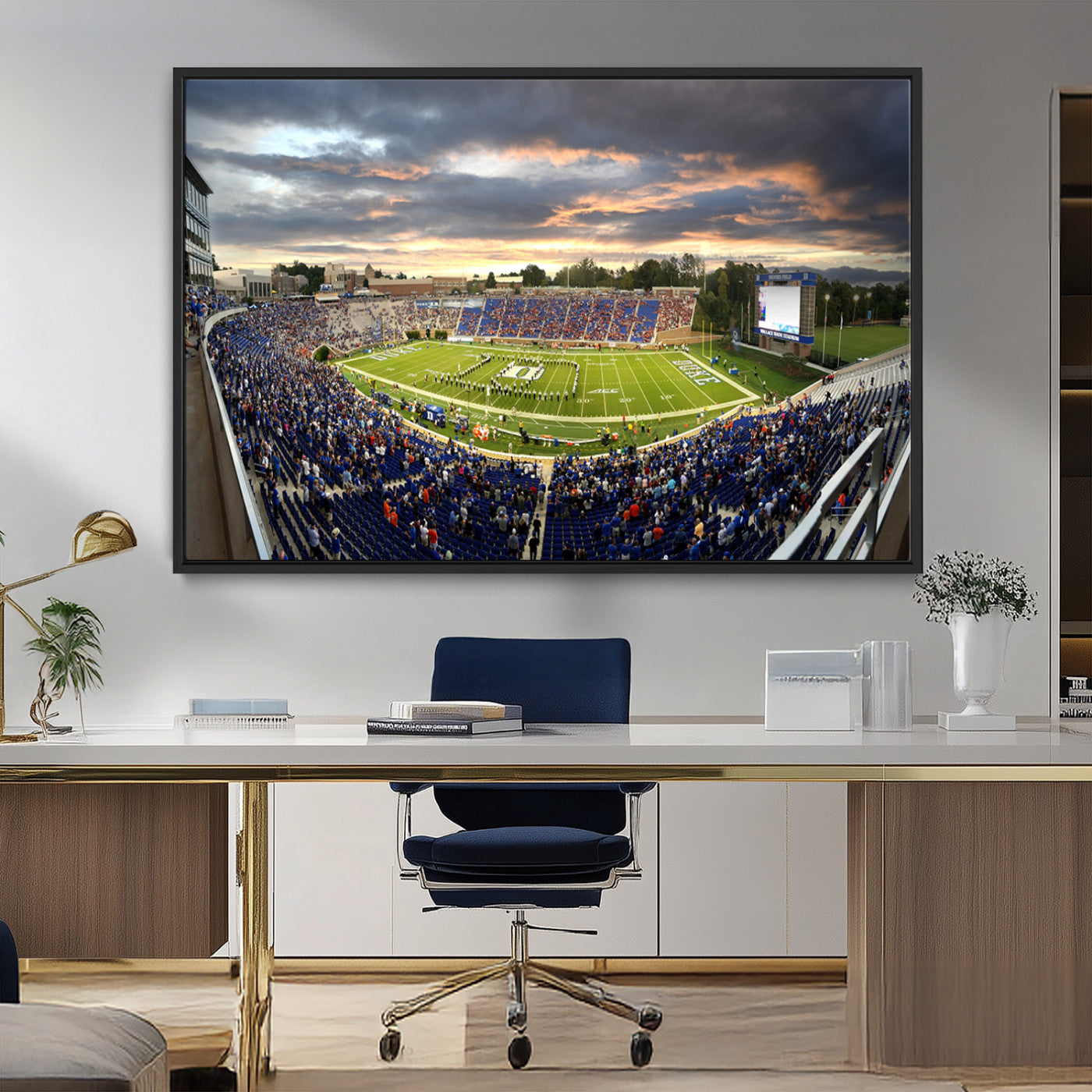 MGV-FC-36X24 - Duke University Blue Devils Football Team Print - Durham Wallace Wade Stadium Wall Art Canvas Print