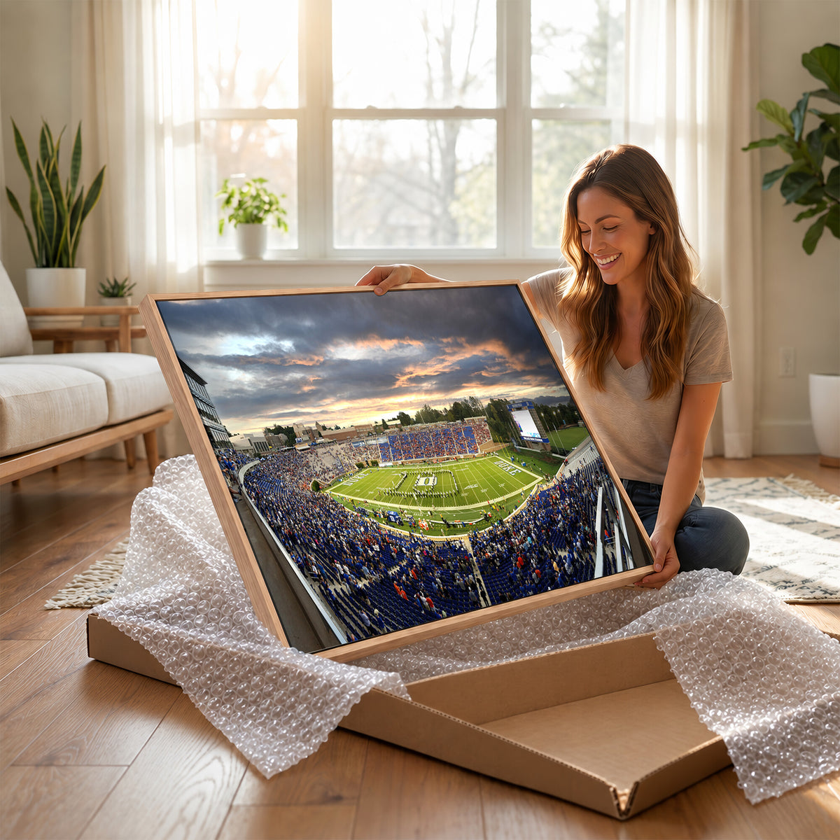 60433-MGV-CV-36X24 - Duke University Blue Devils Football Team Print, Durham