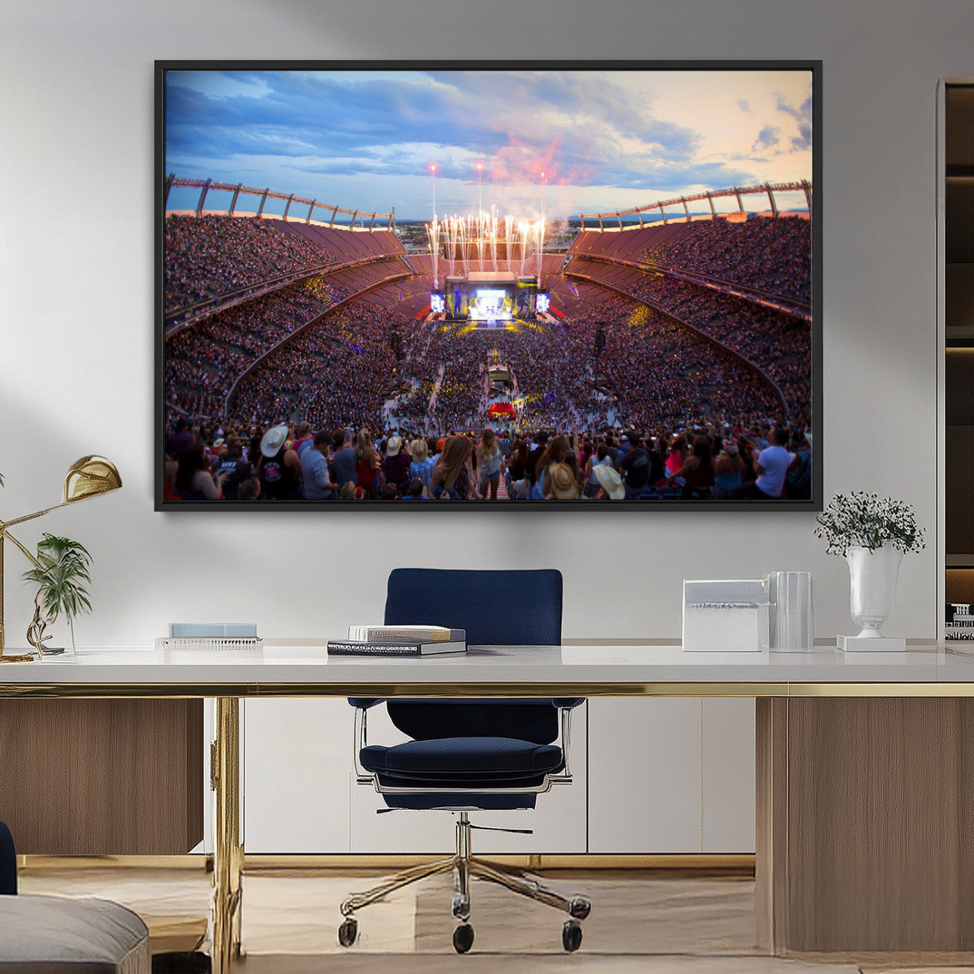 MGV-FC-36X24 - Denver Broncos Football Team Print Canvas- Empower Field at Mile High Stadium Wall Art Canvas Print