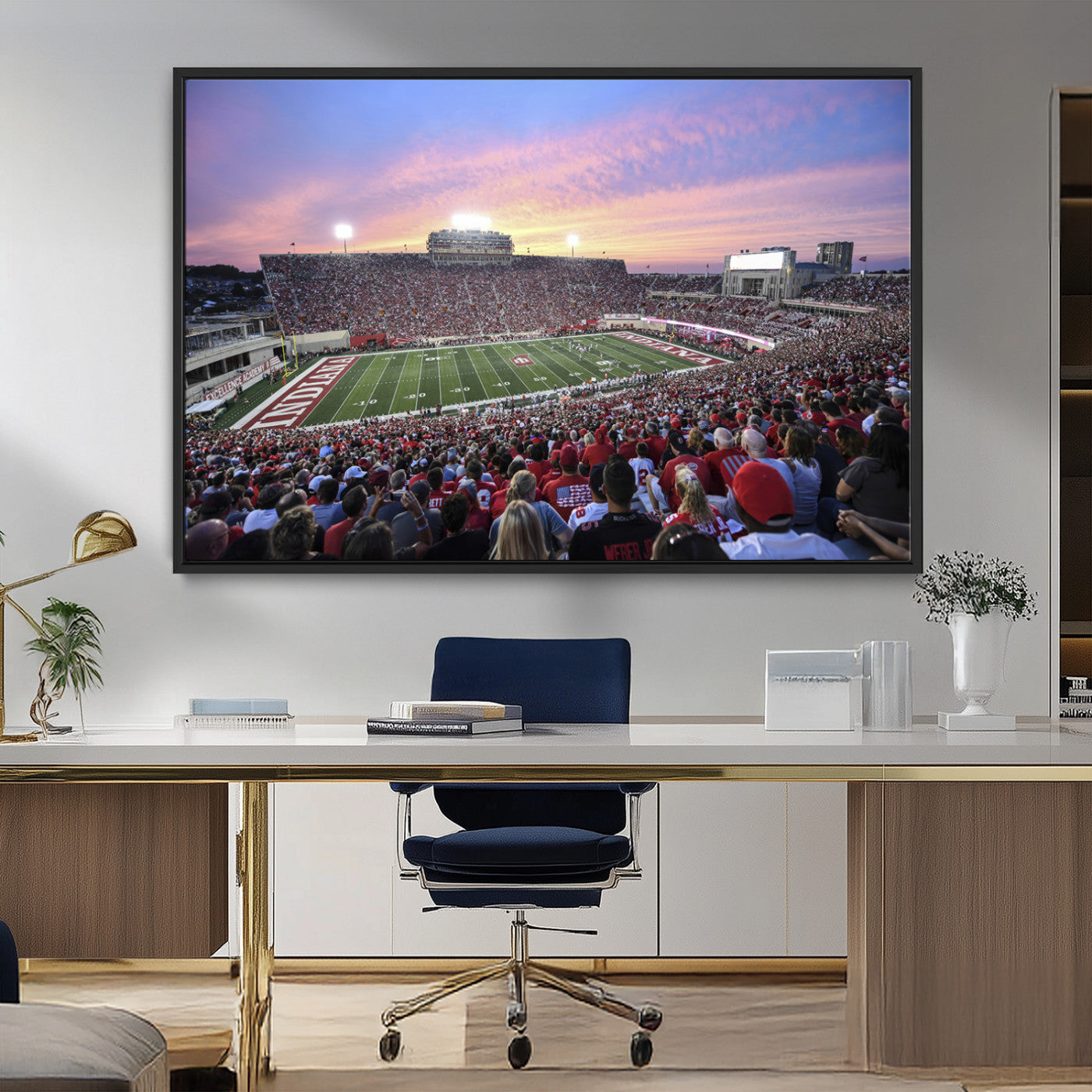 MGV-FC-36X24 - Indiana University Hoosiers Football Team Print - Bloomington Memorial Stadium Wall Art Canvas Print