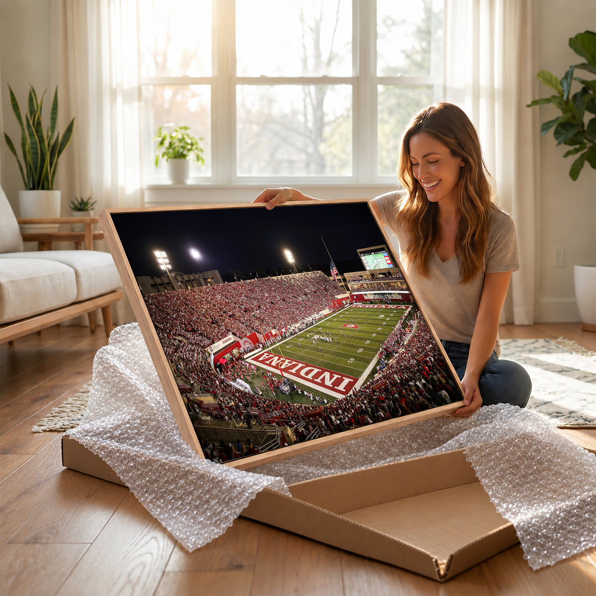 82748-MGV-CV-36X24 - Indiana University Hoosiers Football Team Print Canvas