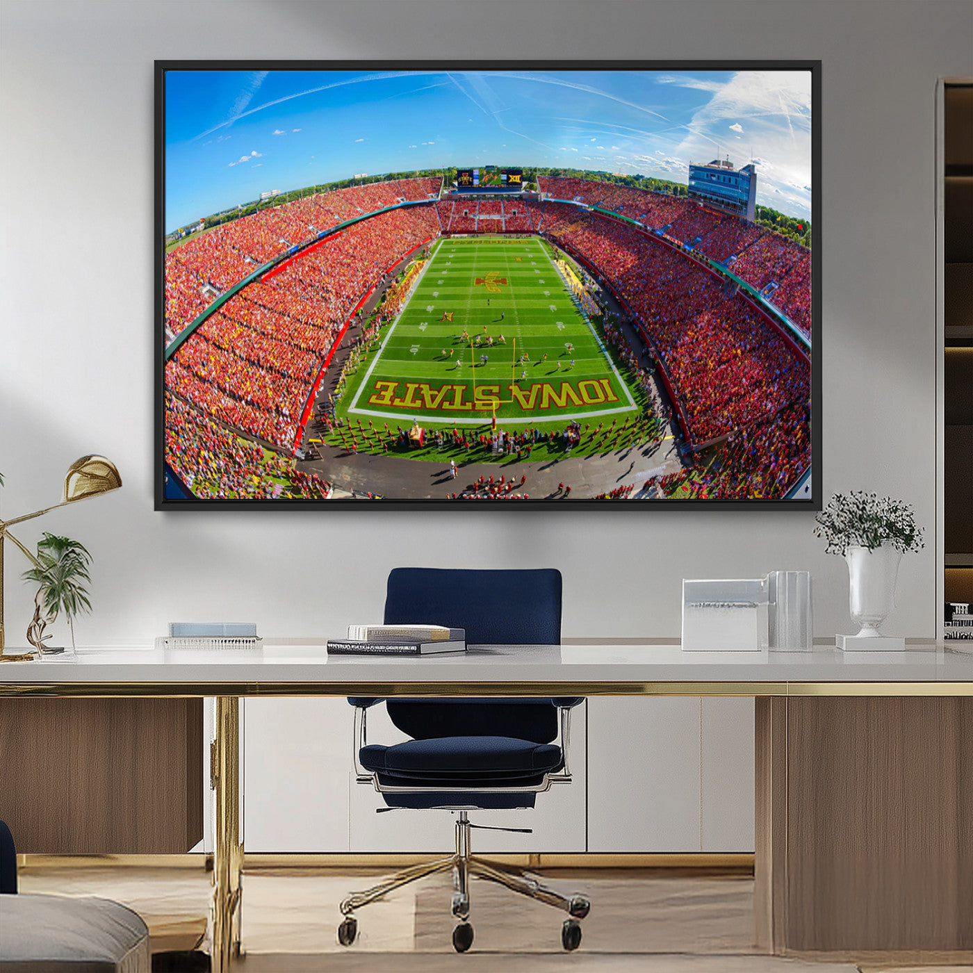 MGV-FC-36X24 - Iowa State University Cyclones Football Team Print - Ames Jack Trice Stadium Art Canvas Print