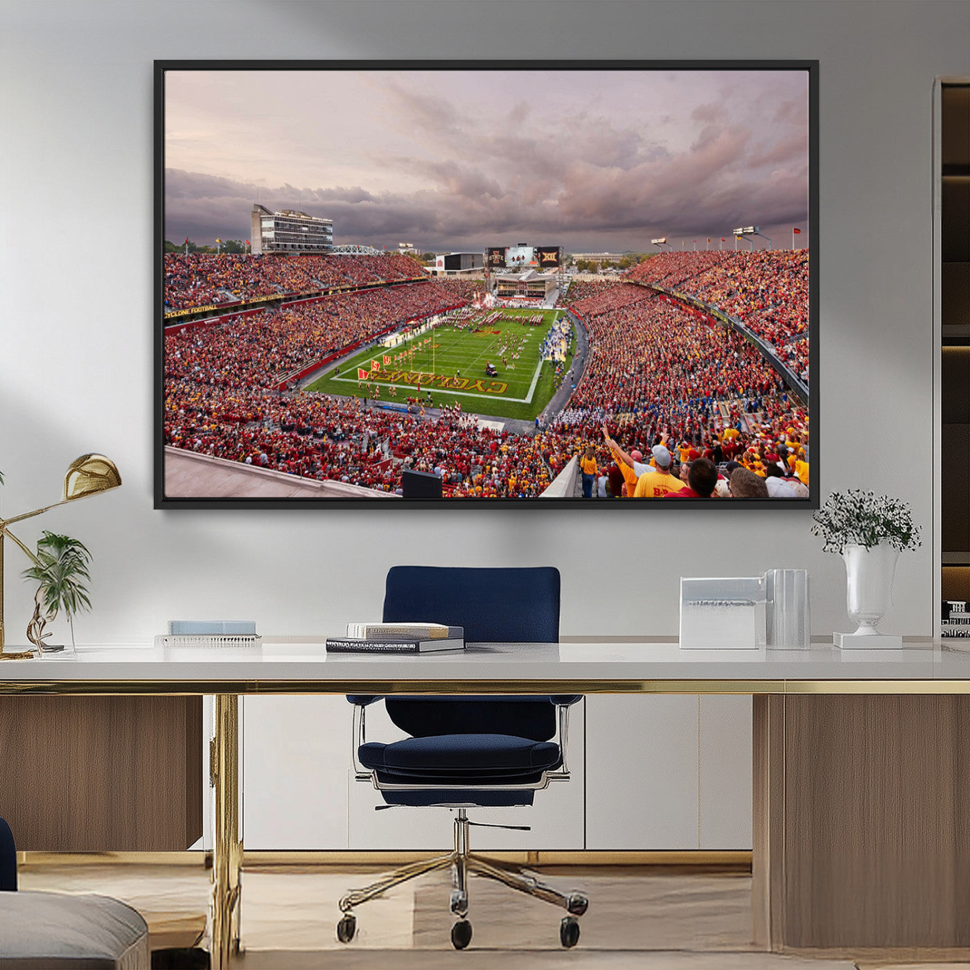 MGV-FC-36X24 - Iowa State University Cyclones Football Team Print - Ames Jack Trice Stadium Wall Art Canvas Print