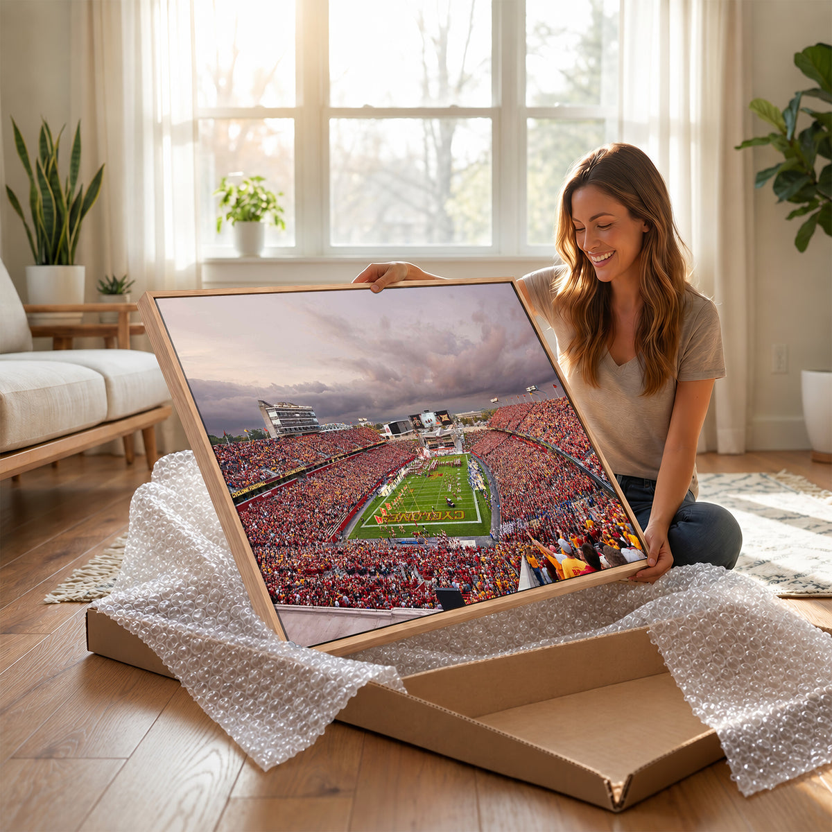 50373-MGV-CV-36X24 - Iowa State University Cyclones Football Team Print, Ames