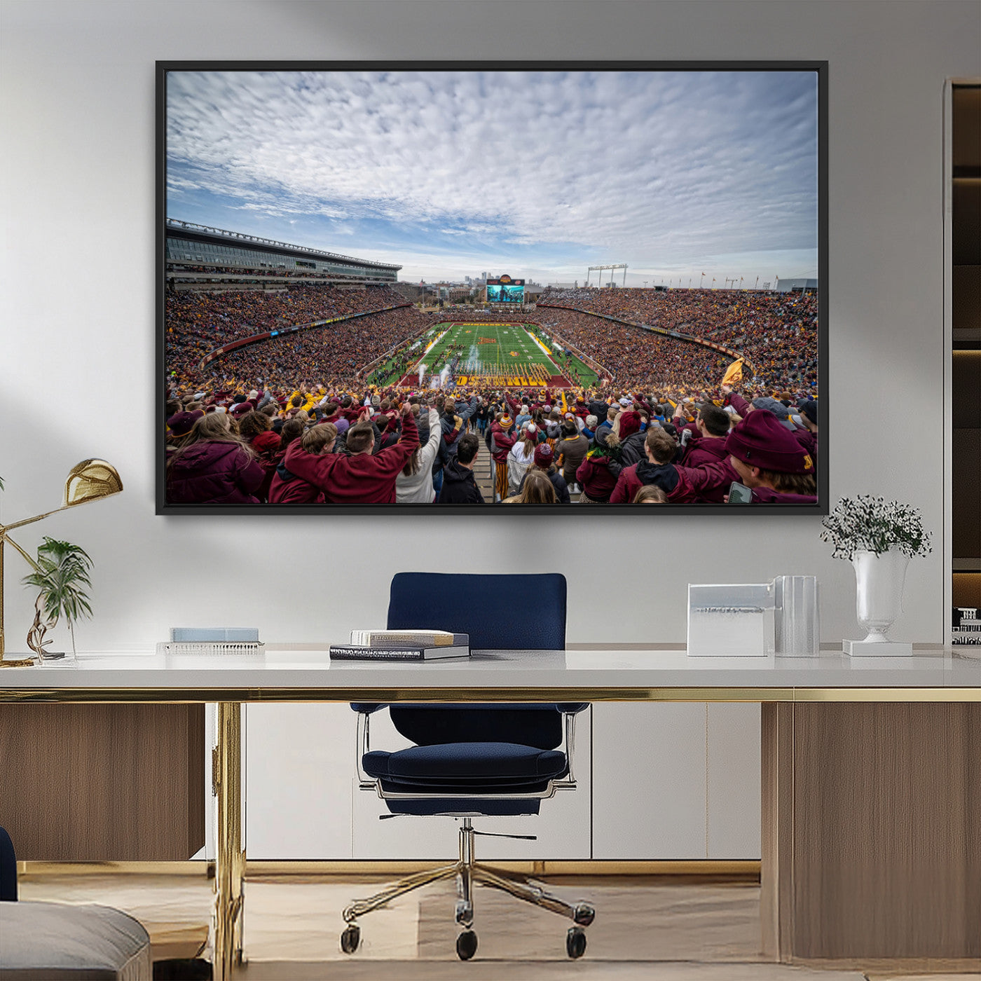 MGV-FC-36X24 - University of Minnesota Golden Gophers Football Team Print - Minneapolis Huntington Bank Stadium Art