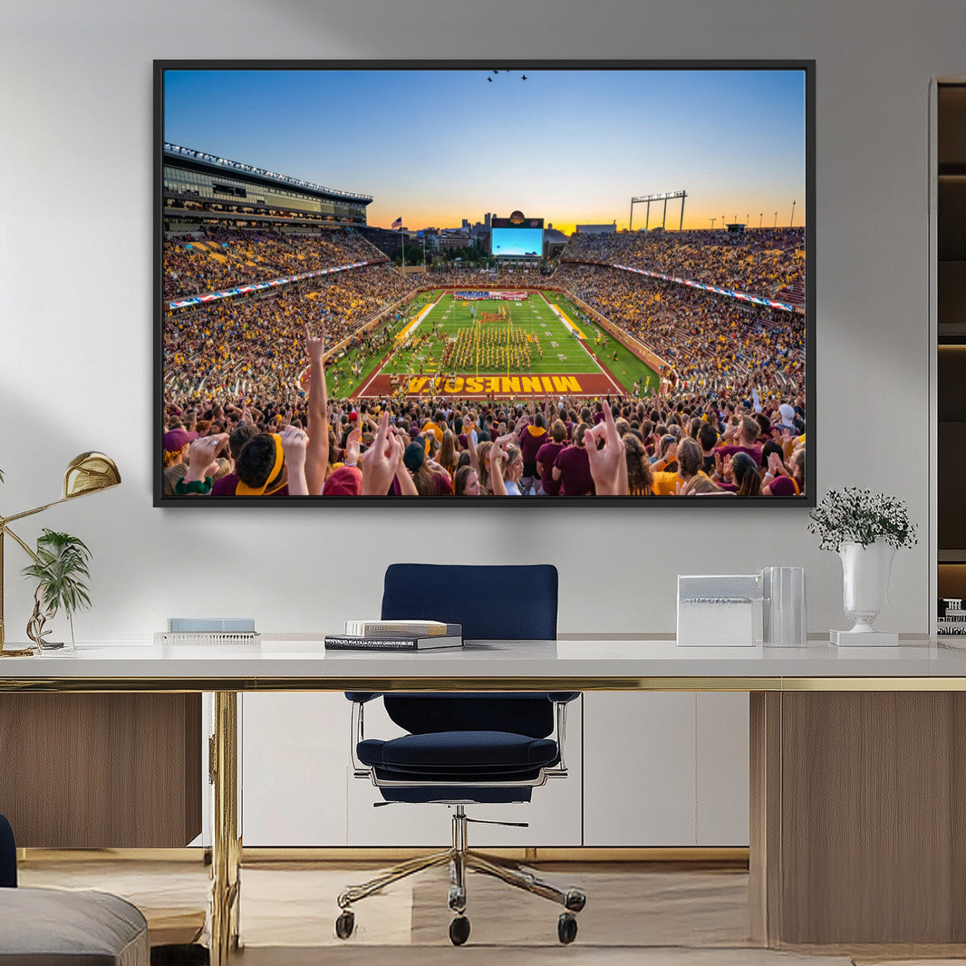 MGV-FC-36X24 - University of Minnesota Golden Gophers Football Team Print - Minneapolis Huntington Bank Stadium