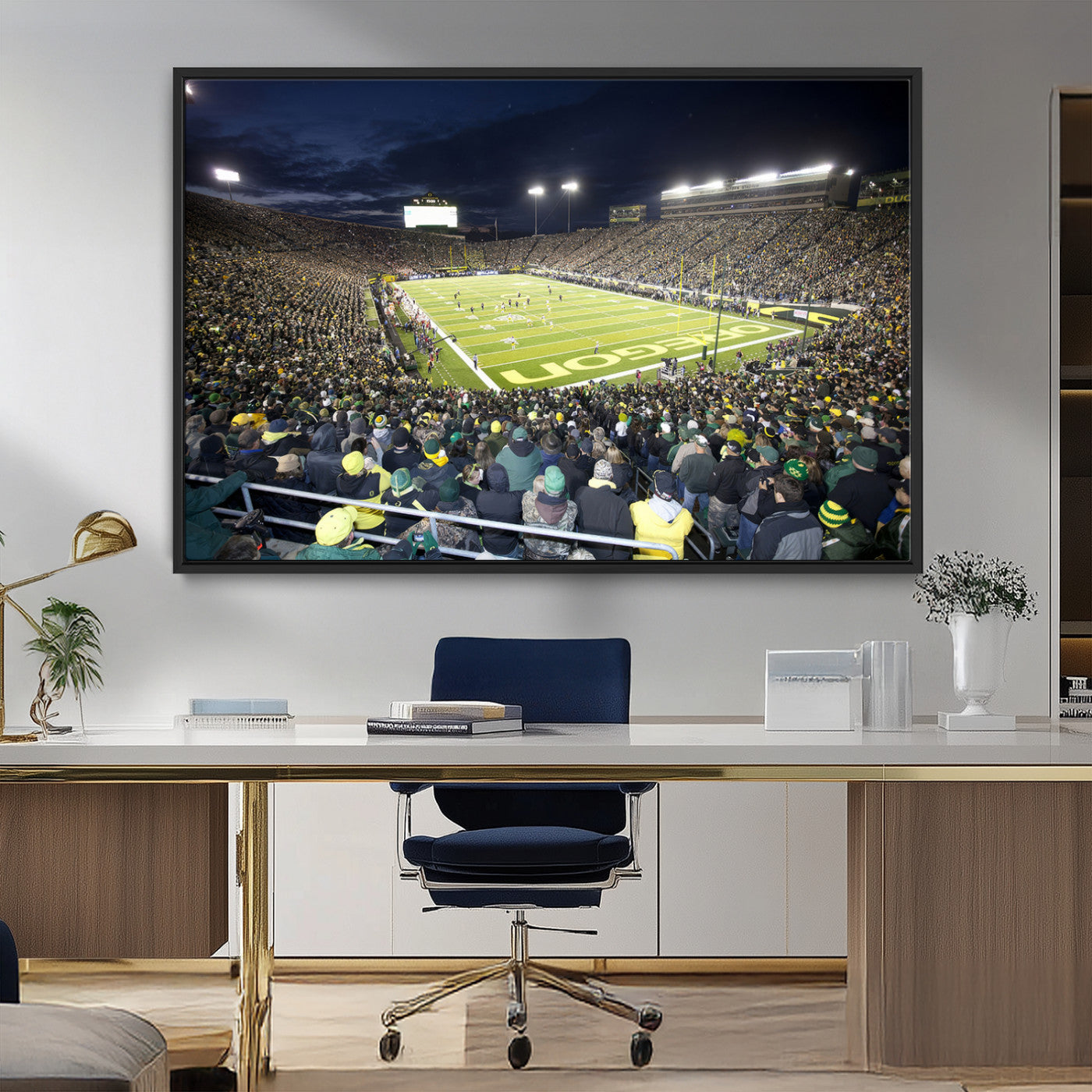 MGV-FC-36X24 - University of Oregon Ducks Football Team Print - Eugene Autzen Stadium Wall Art Canvas Print