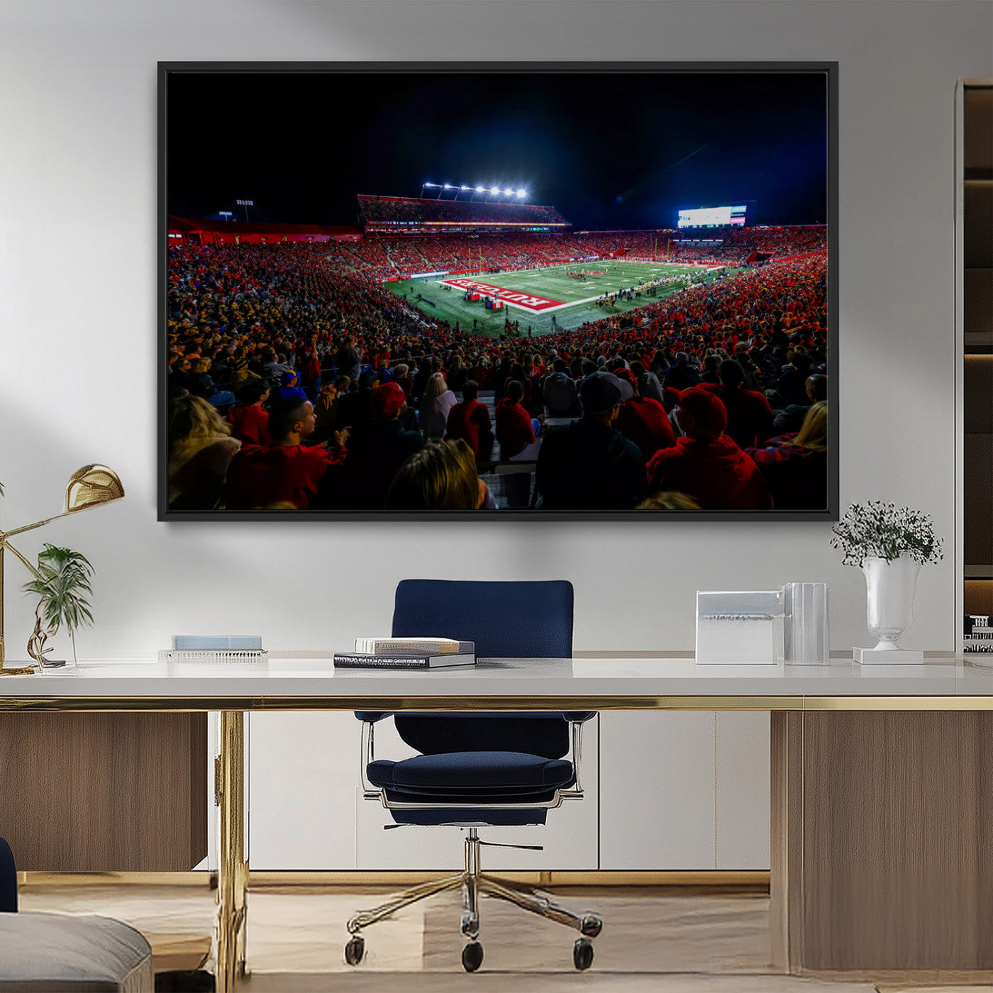 MGV-FC-36X24 - Rutgers Scarlet Knights Football Team Print - SHI Stadium, Piscataway Wall Art Canvas Print