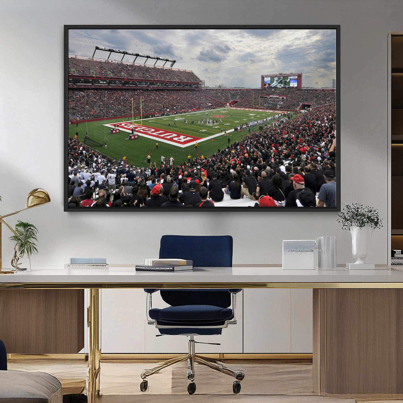 MGV-FC-36X24 - Rutgers Scarlet Knights Football Team Print - SHI Stadium, Piscataway Wall Art Canvas Print