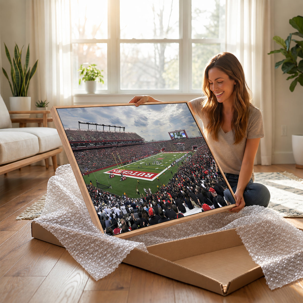 66777-MGV-CV-36X24 - Rutgers Scarlet Knights Football Team Print, SHI Stadium