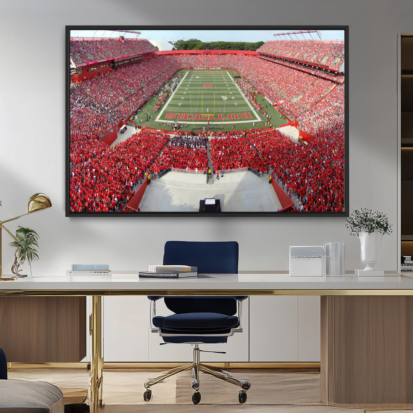 MGV-FC-36X24 - Rutgers Scarlet Knights Football Team Print - Piscataway SHI Stadium Wall Art Canvas Print