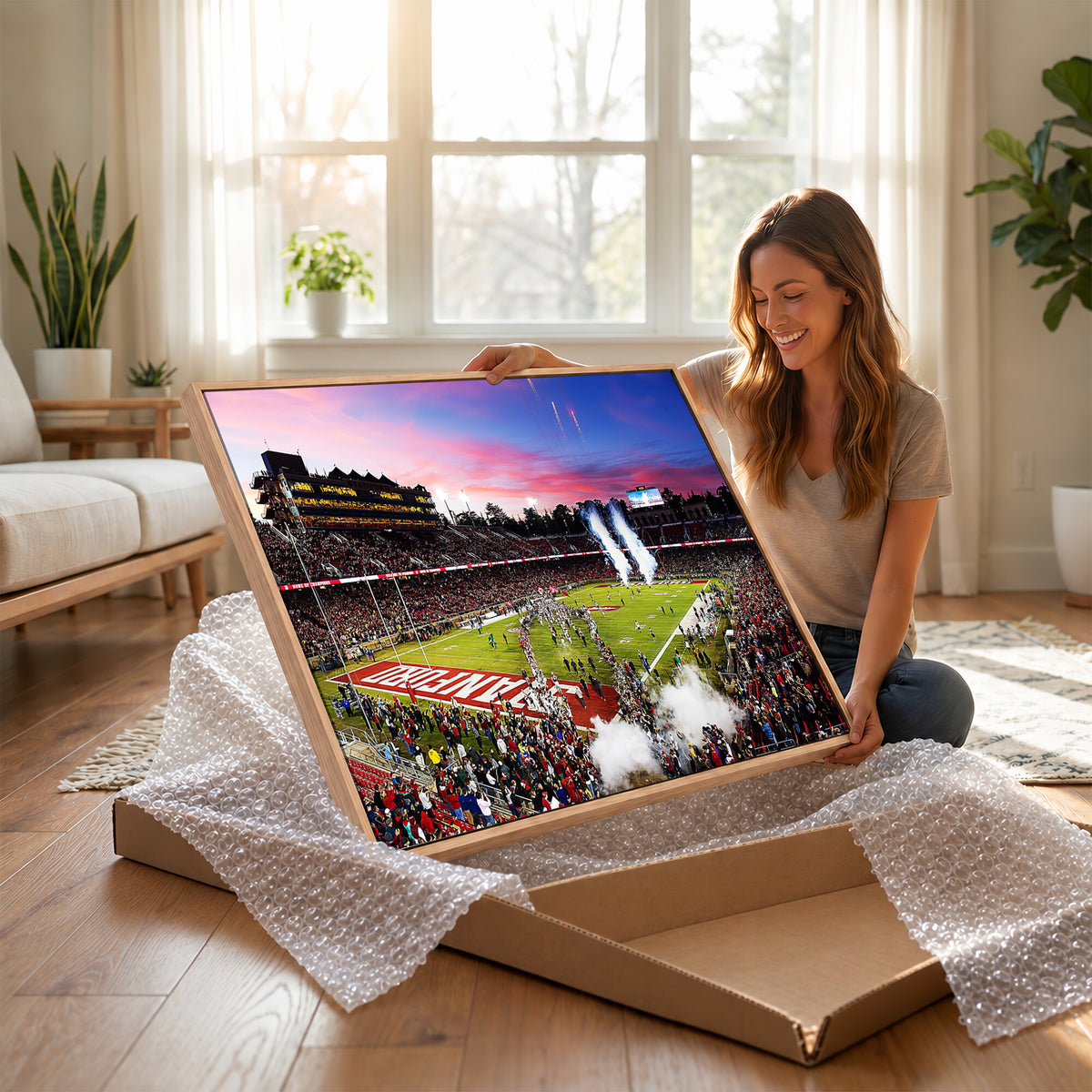 25557-PAN-FL-20X10 - Stanford University Cardinal Football Team Print - Stanford Stadium Wall Art Canvas Print