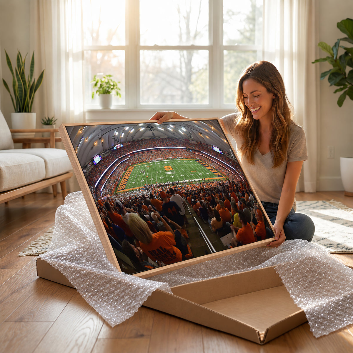 43291-MGV-CV-36X24 - Syracuse University Orange Football Canvas Print, Football Team Print - Syracuse JMA Wireless Dome