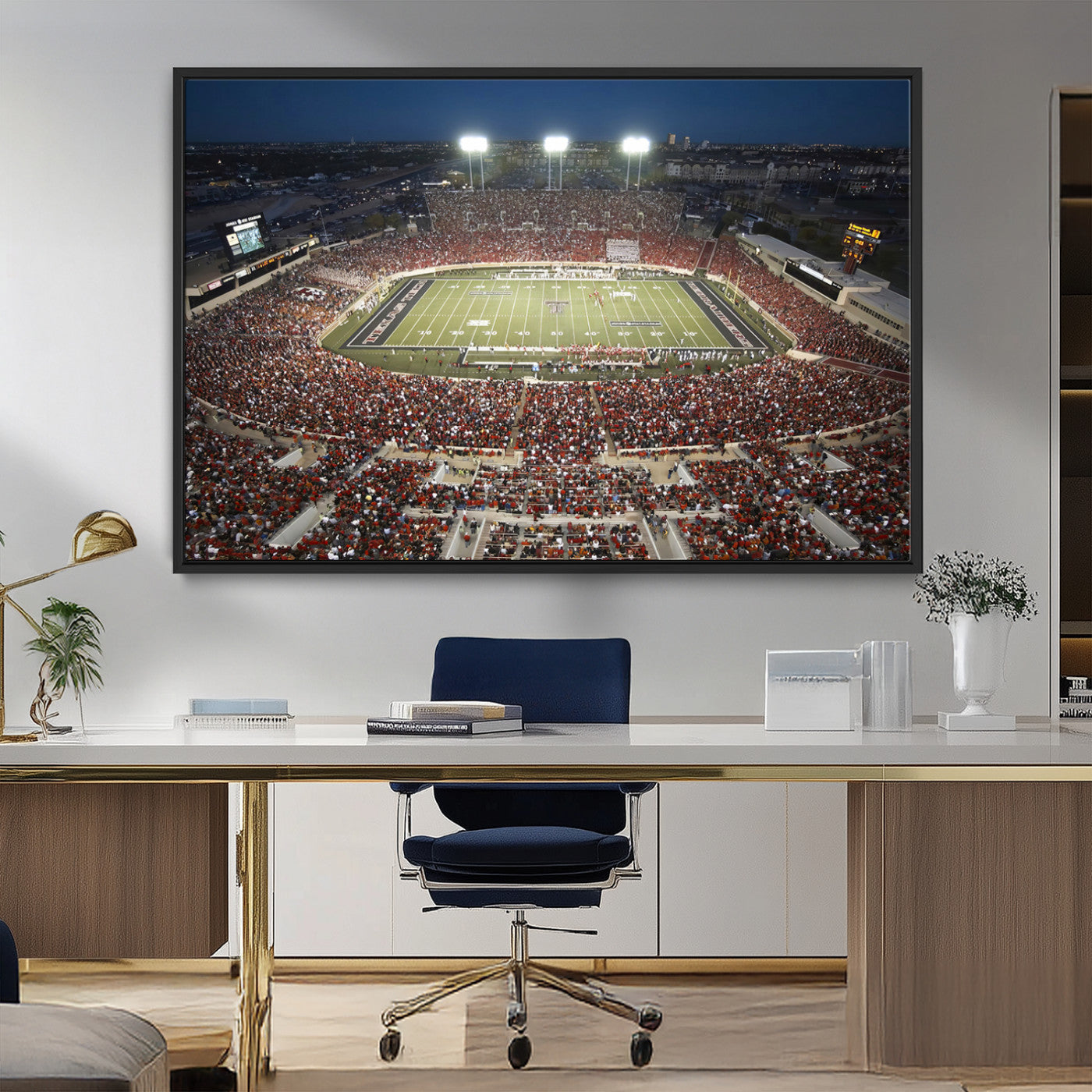 MGV-FC-36X24 - Texas Tech Red Raiders Football Team Print - Lubbock Jones AT&T Stadium Wall Art Canvas Print