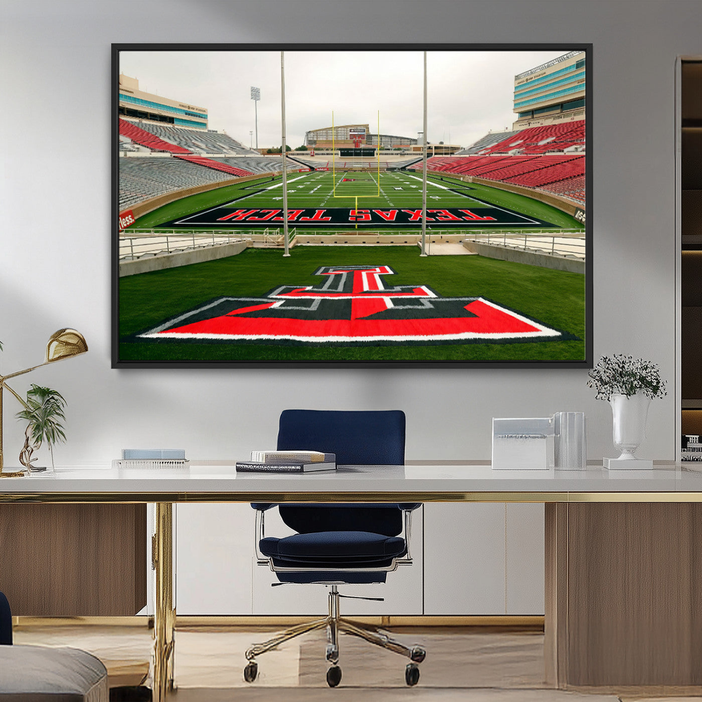 MGV-FC-36X24 - Texas Tech Red Raiders Football Team Print - Lubbock Jones AT&T Stadium Wall Art Canvas Print