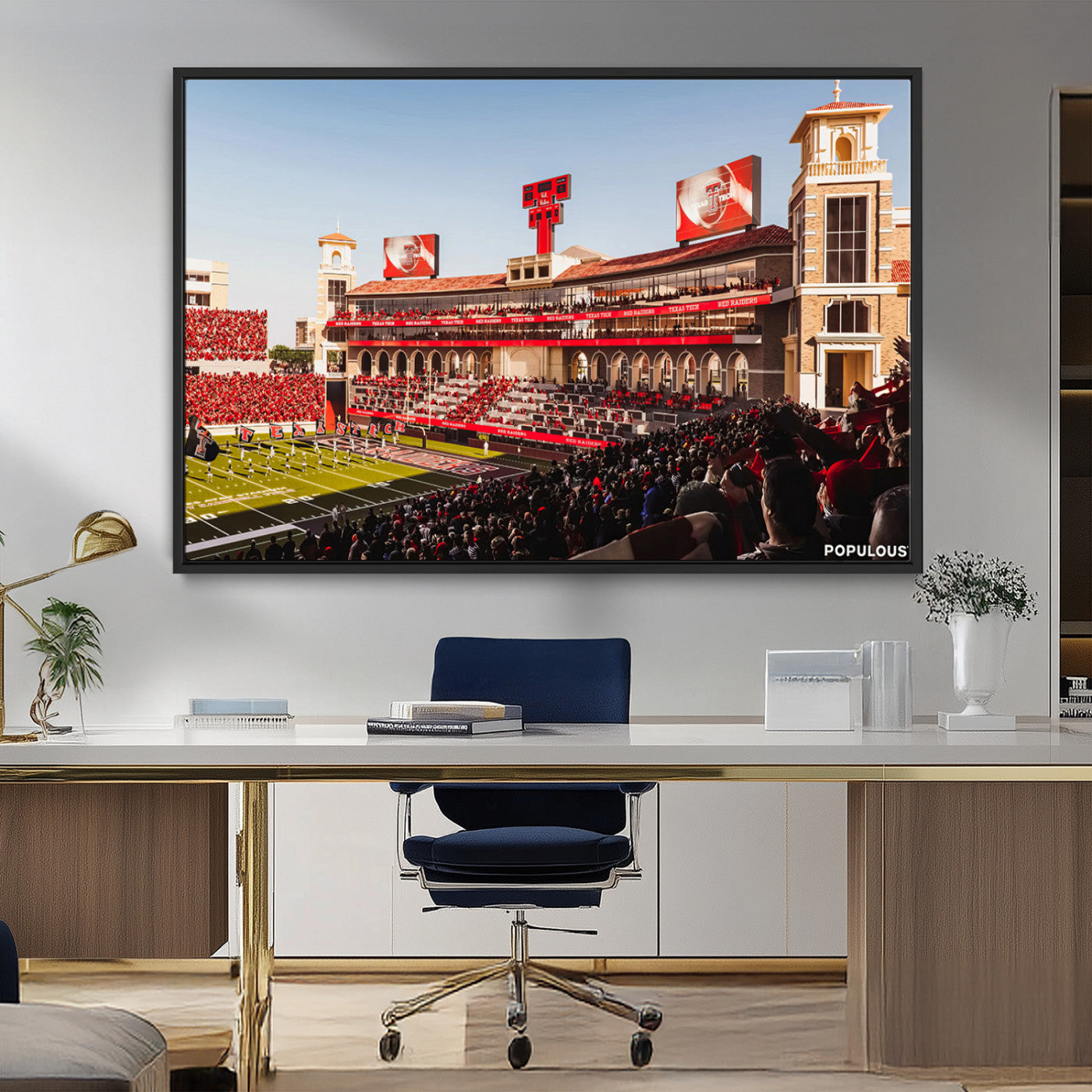 MGV-FC-36X24 - Jones AT&T Stadium Texas Tech Red Raiders Wall Art | Large Att Stadium Canvas Print | College