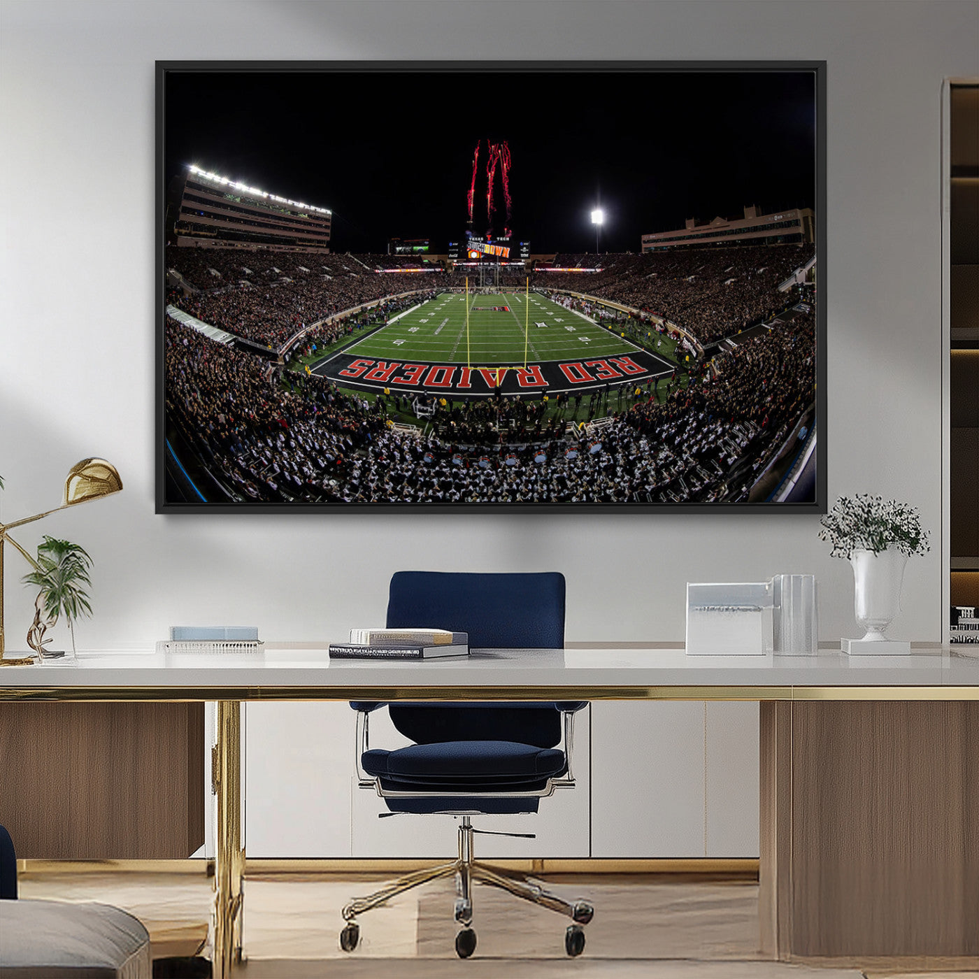 MGV-FC-36X24 - Framed Texas Tech Red Raiders Stadium Canvas, Texas Tech Red Raiders Football Team Print - Lubbock