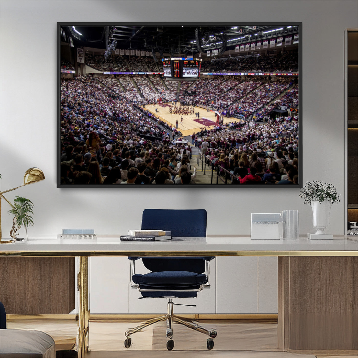 MGV-FC-36X24 - University of Nebraska Cornhuskers Basketball Team Print - Lincoln Red Arena Wall Art Canvas Print