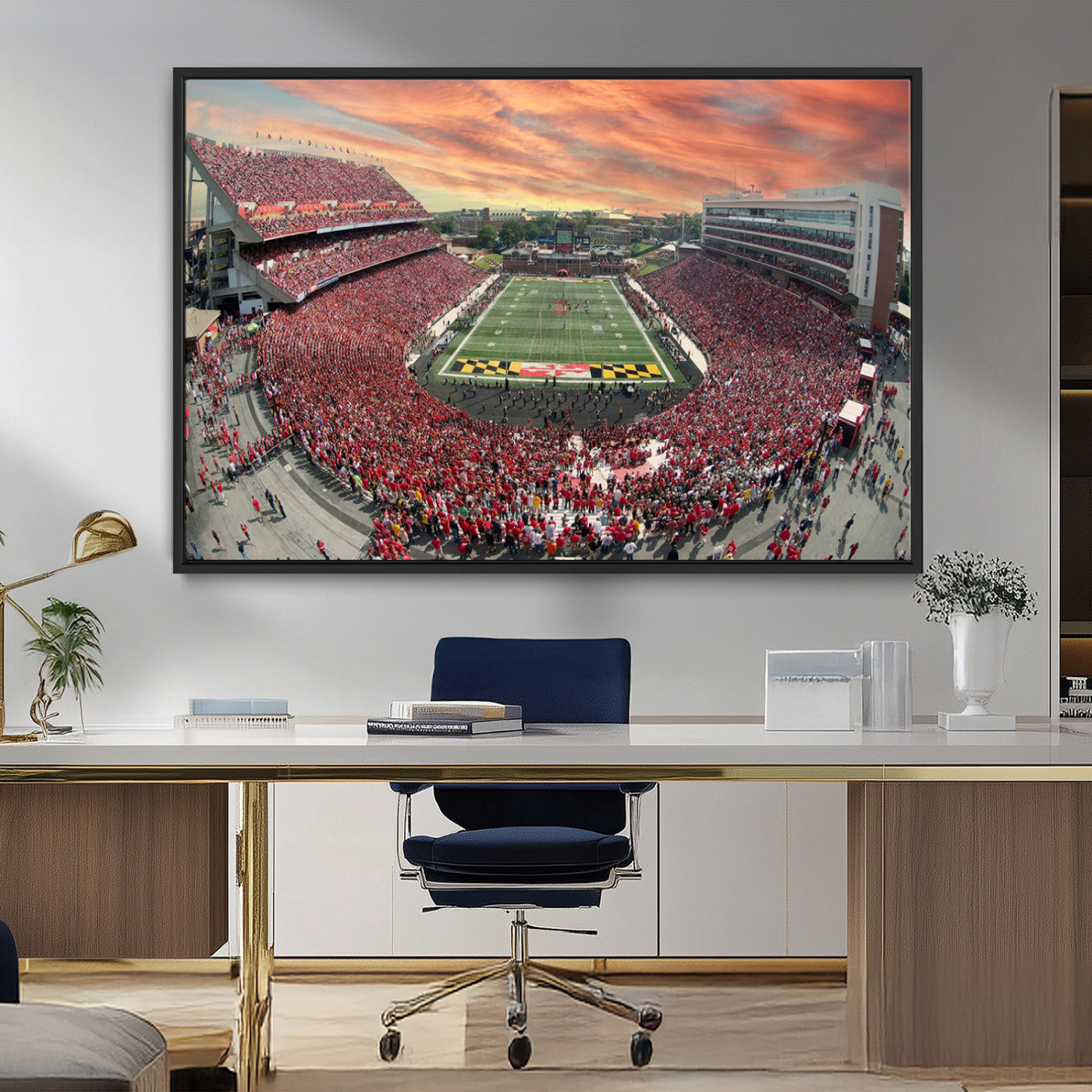 MGV-FC-36X24 - University of Maryland Terrapins Football Team Print - College Park SECU Stadium Wall Art Canvas