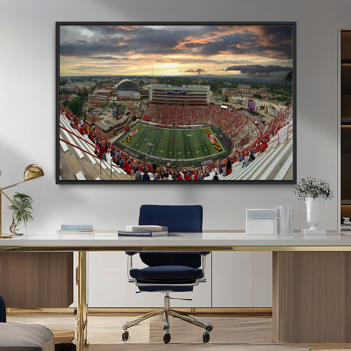 MGV-FC-36X24 - University of Maryland Terrapins Football Team Print - College Park SECU Stadium Wall Art Canvas