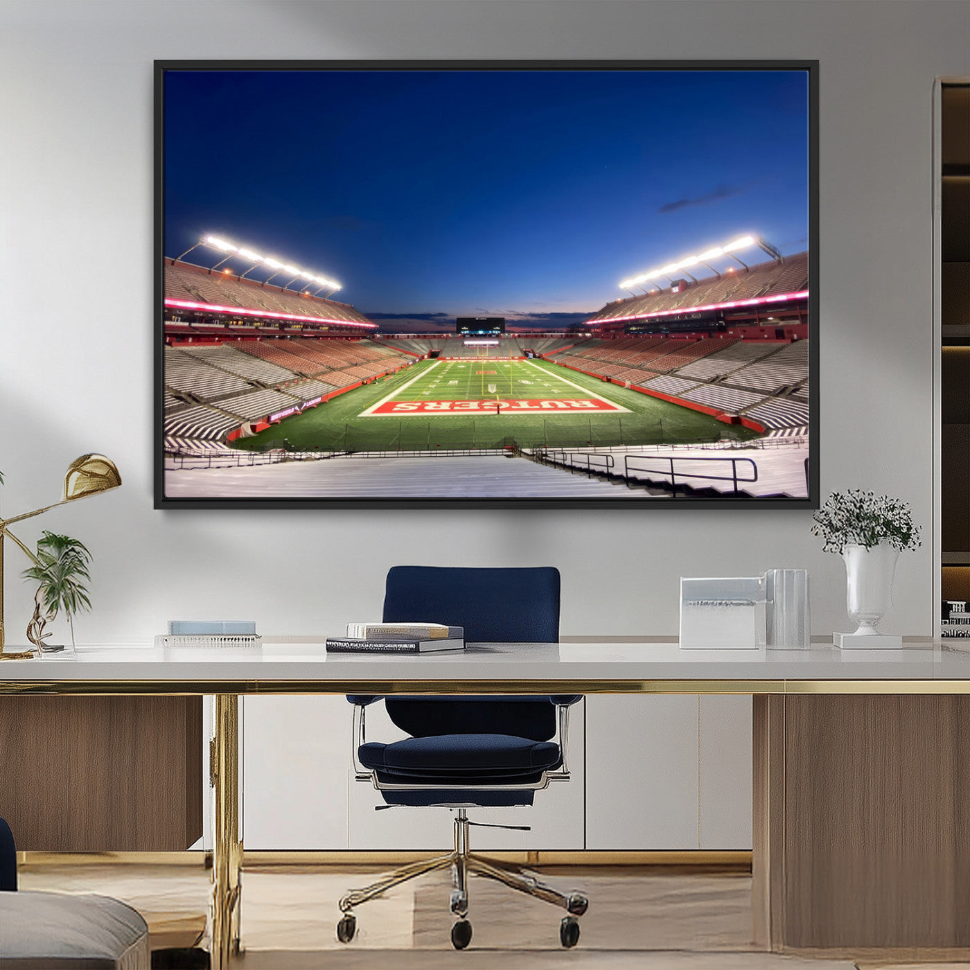 MGV-FC-36X24 - Rutgers Scarlet Knights Football Team Print - Piscataway SHI Stadium Wall Art Canvas Print